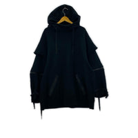 パーカー 20AW/多ZIPレイヤードBIG HOODIE 黒 2 2 ブラック