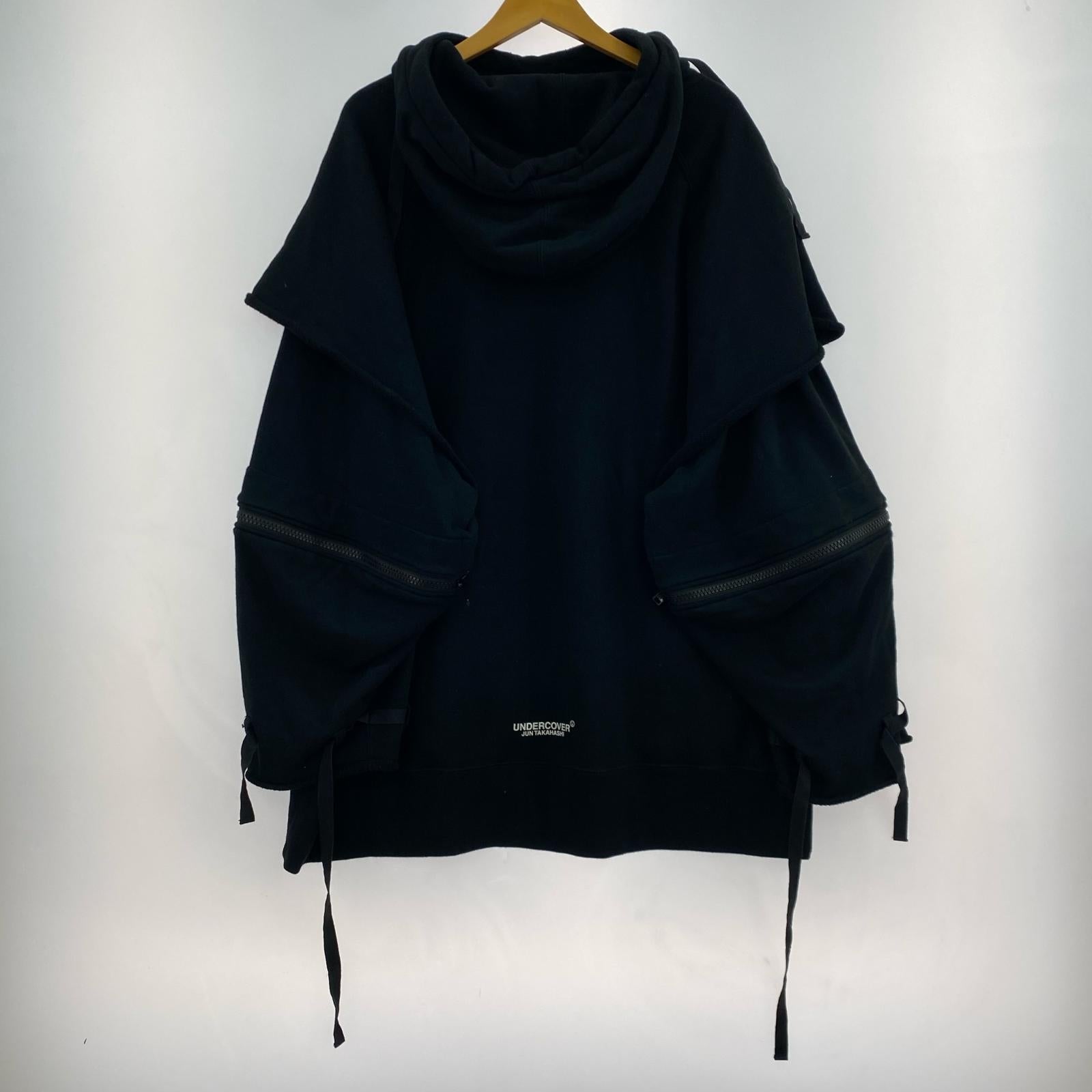 パーカー 20AW/多ZIPレイヤードBIG HOODIE 黒 2 2 ブラック