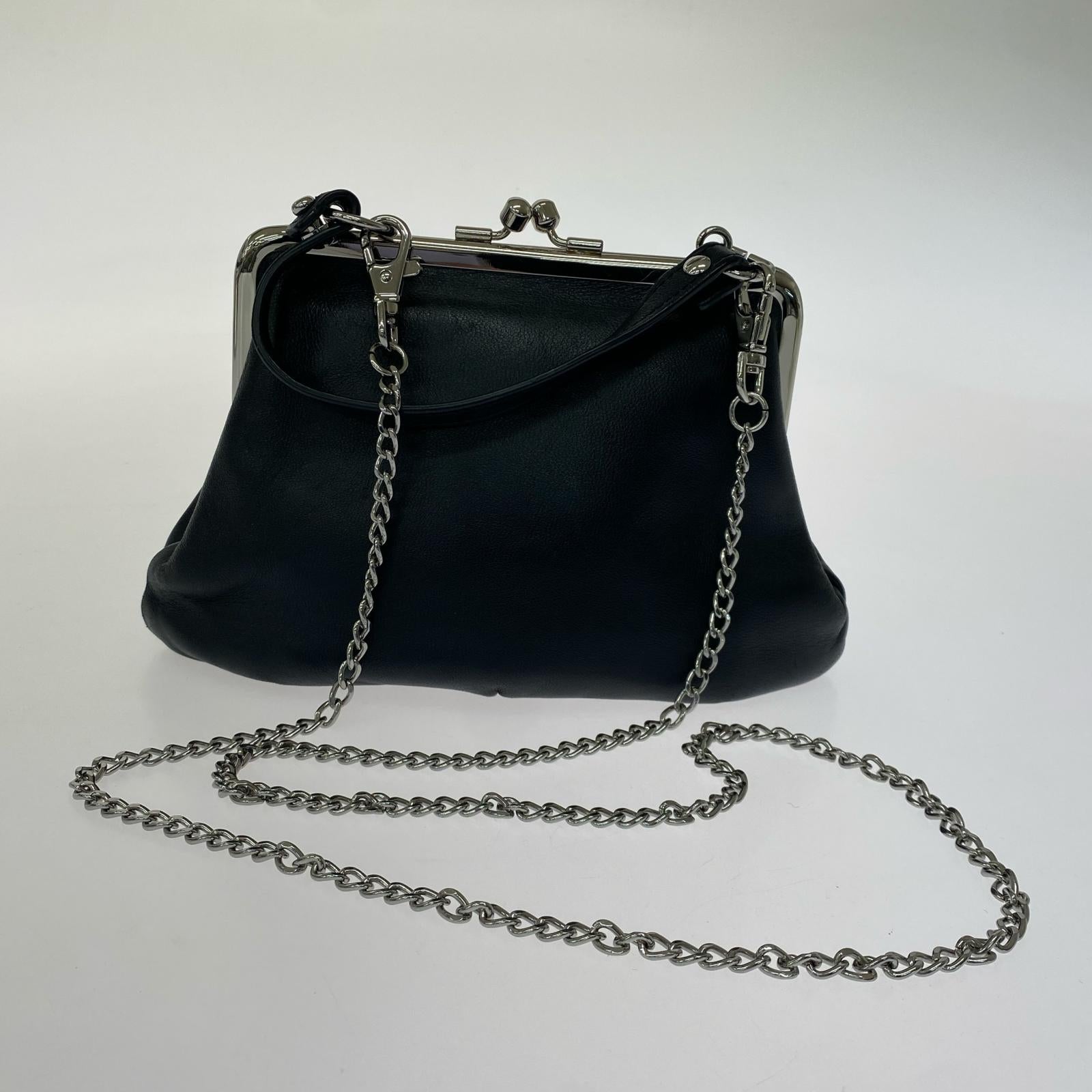 ショルダーバッグ GRANNY FRAME PURSE がま口 チェーンショルダー ブラック