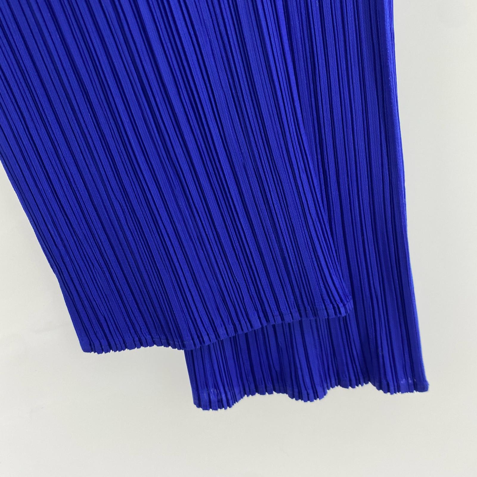 パンツ PLEATS PLEASE プリーツパンツ 青 ブルー