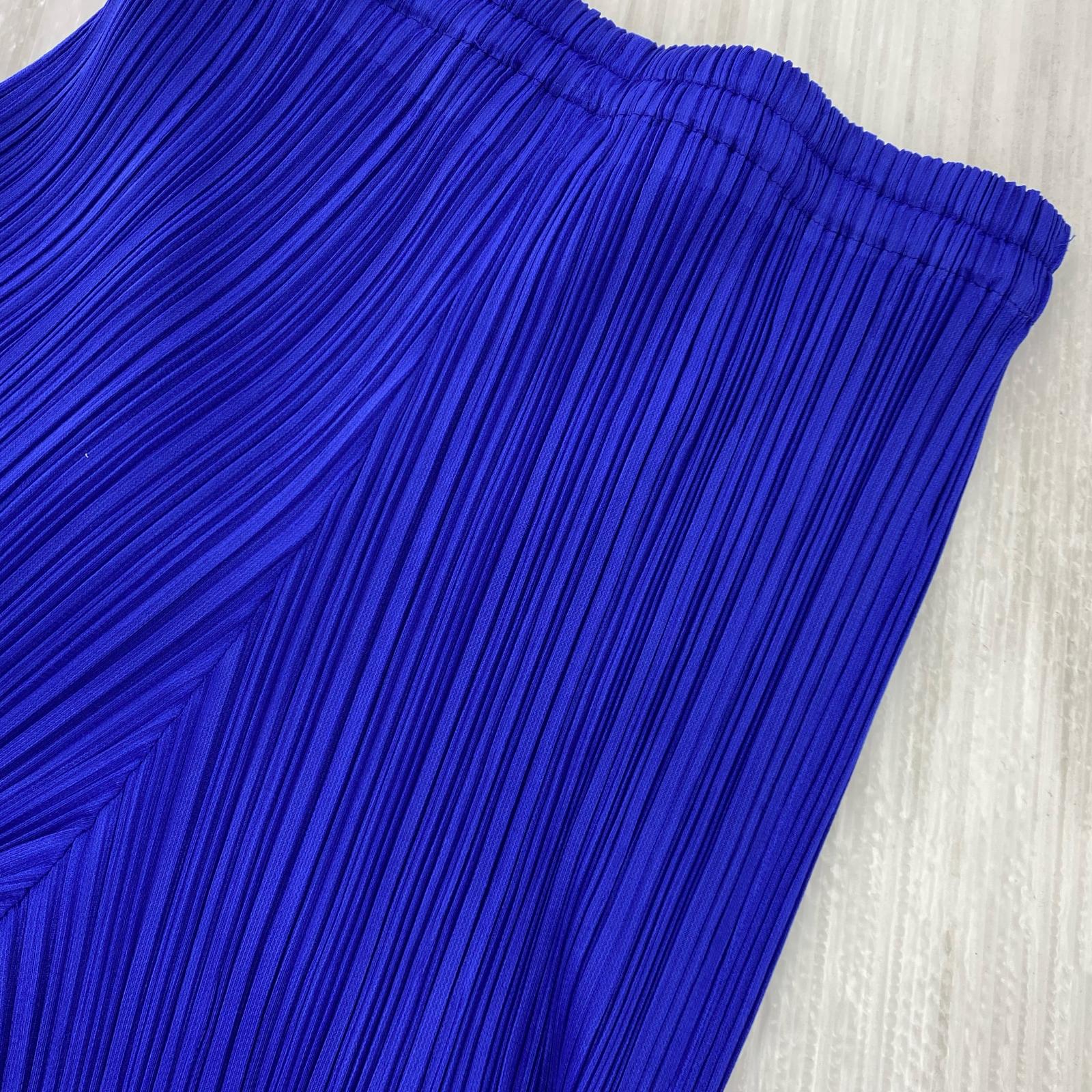 パンツ PLEATS PLEASE プリーツパンツ 青 ブルー
