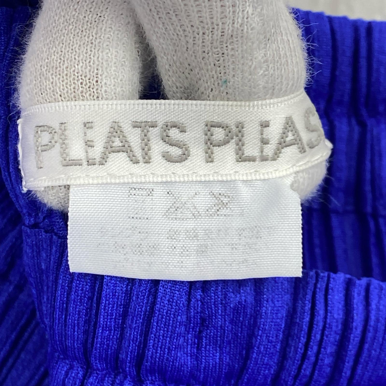 パンツ PLEATS PLEASE プリーツパンツ 青 ブルー