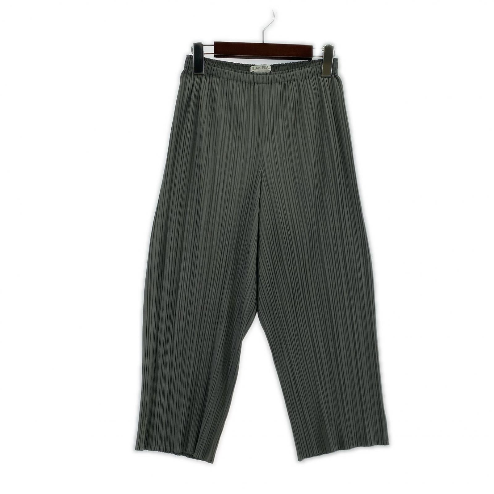 パンツ PLEATS PLEASE プリーツパンツ オリーブ (3) 3 グレー