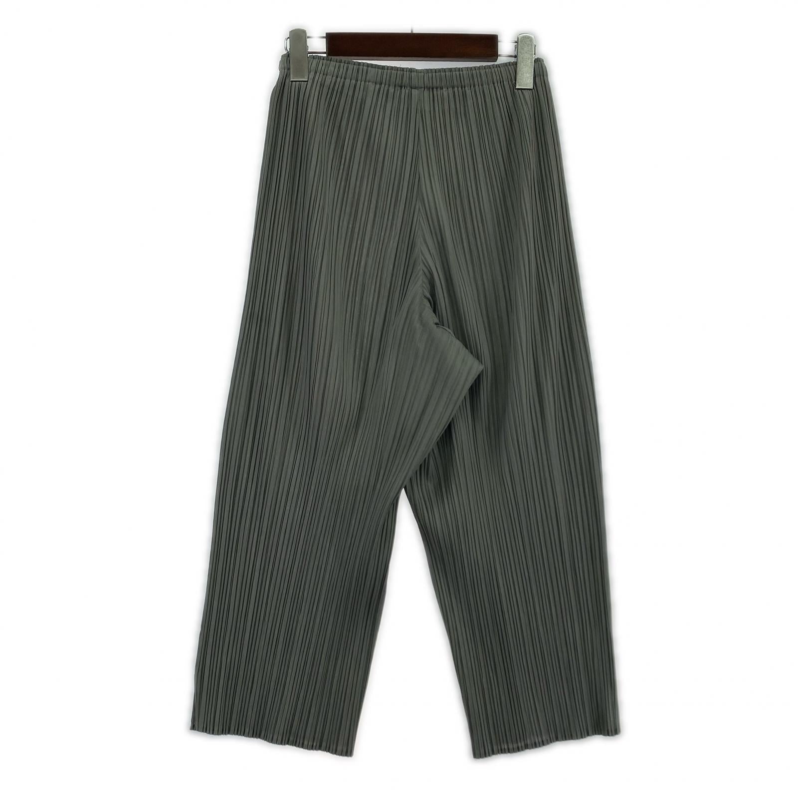 パンツ PLEATS PLEASE プリーツパンツ オリーブ (3) 3 グレー