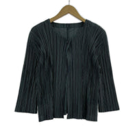 長袖Tシャツ PLEATS PLEASE プリーツカーディガン PP41-J0187 緑 (3) 3 グリーン