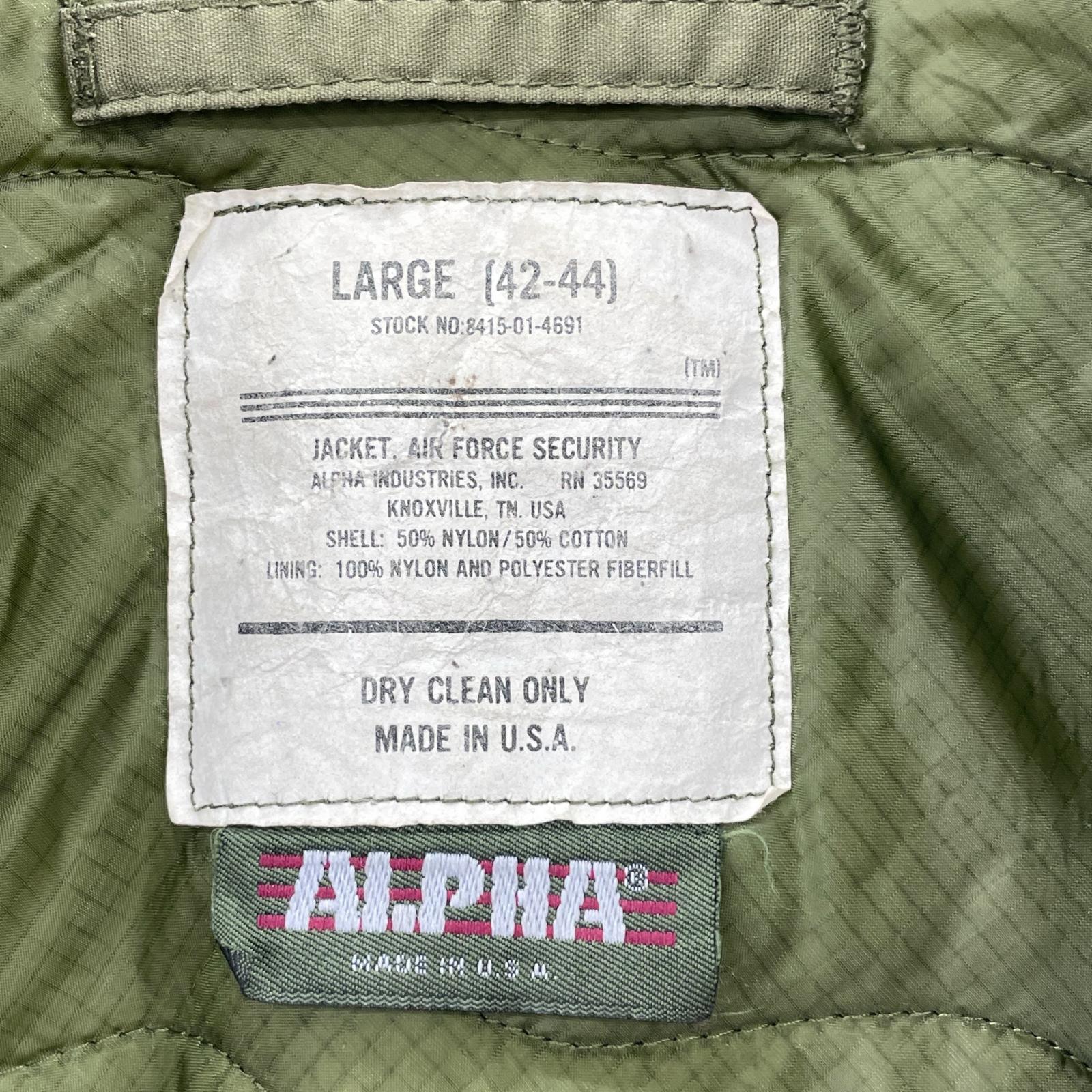 ミリタリージャケット VINTAGE USAF Security Jacket カーキ L カーキ