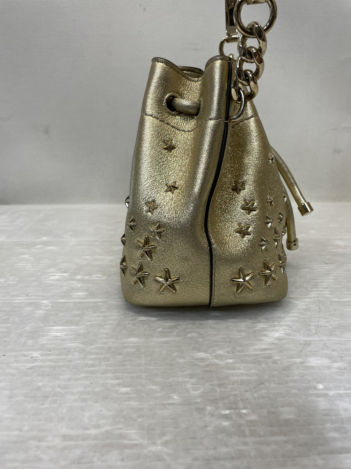 JIMMY CHOO ボンボンスター バゲット2WAYバッグ ゴールド