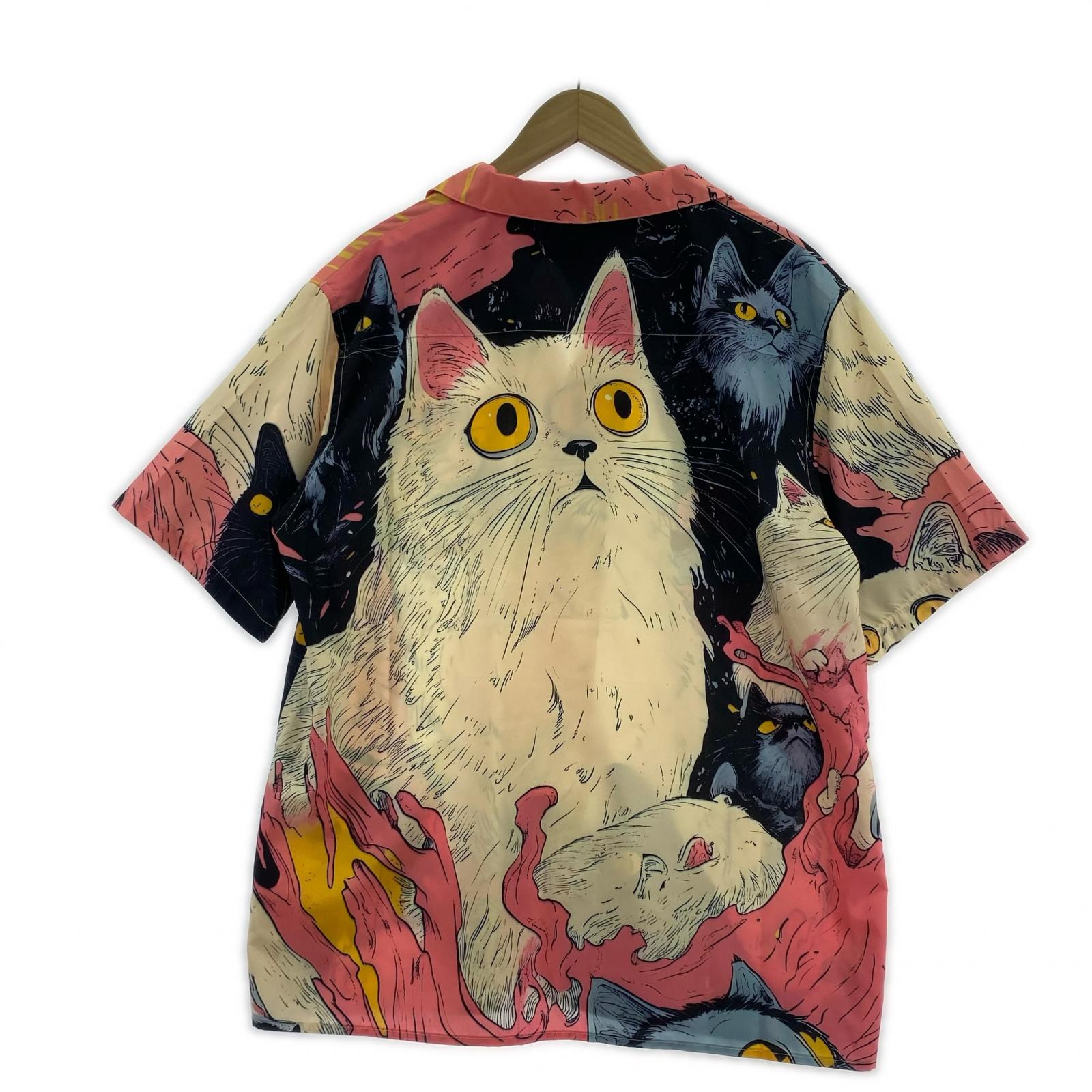 半袖シャツ Karaku 化け猫 L マルチカラー