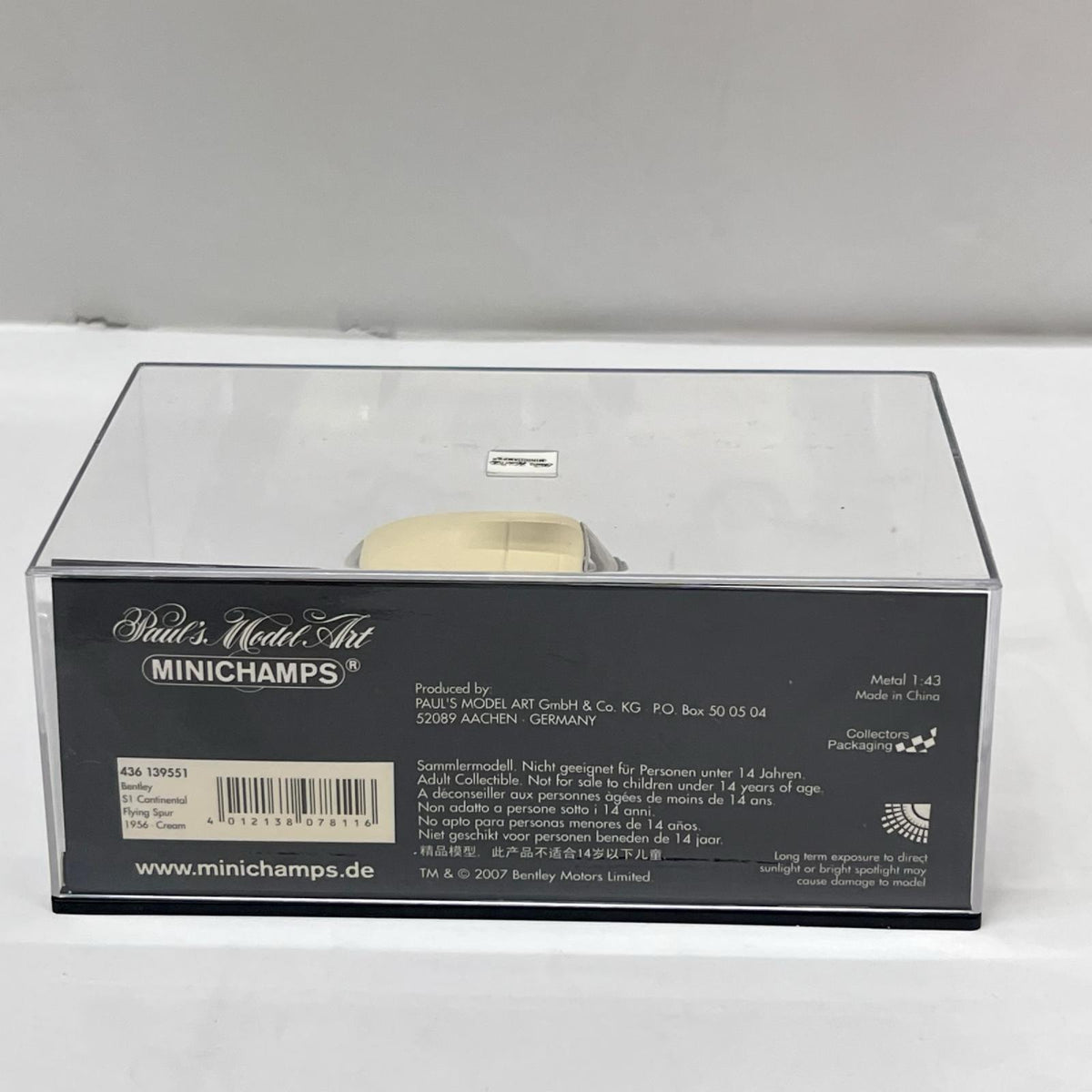 PMA 1/43 ベントレー S1コンチネンタル フライングスパー MINICHAMPS(ミニチャンプス) 1/43 ベントレー コンチネンタル S1 フライングスパー ミニチャンプス(PMA) スケールカー