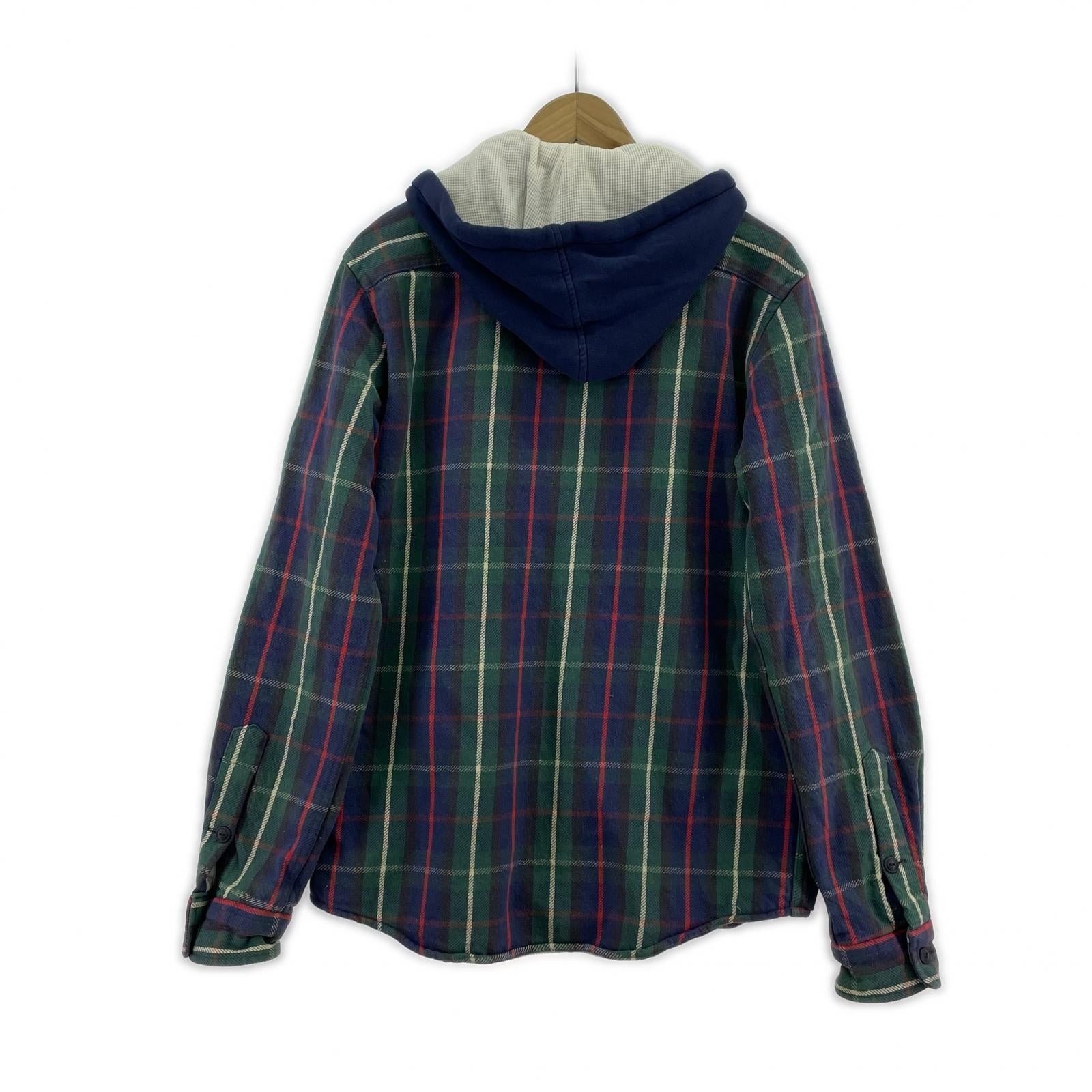 長袖シャツ 90s フード チェック ネルシャツ (S) S