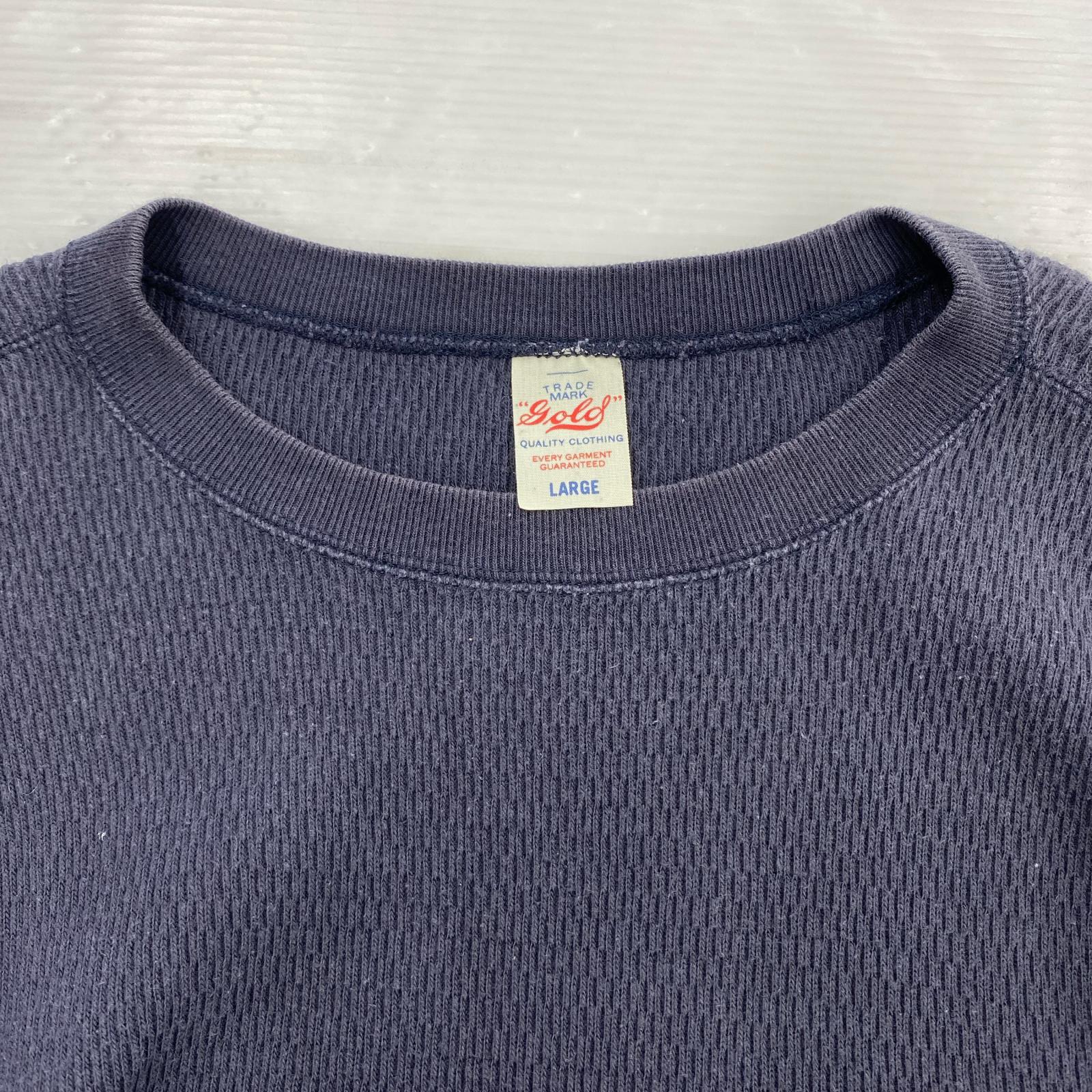 長袖Tシャツ gold HEAVY THERMAL CREW NECK SHIRT L ブラック