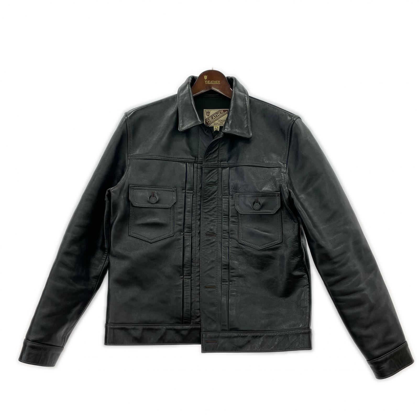レザージャケット SLB-141 SEMI ANILINE HORSE 2nd Type 黒 42 ブラック