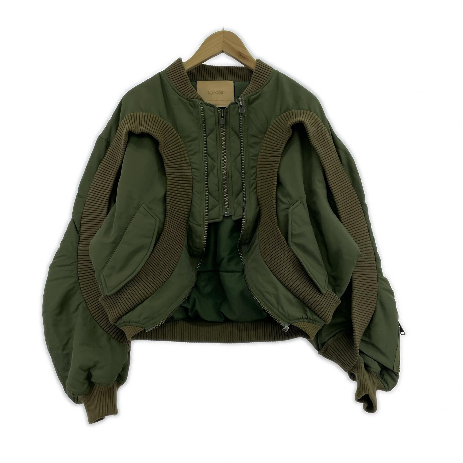 ジャケット Cycle By Myob ECO NYLON RIB MA-1 カーキ