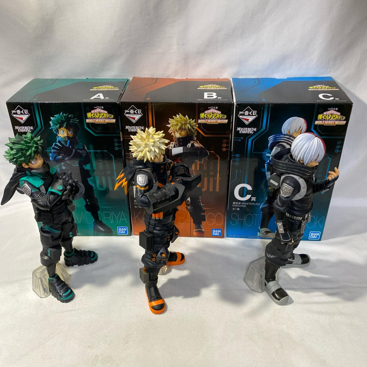 ワールドヒーローズミッション A、B、C賞 緑谷/爆豪/轟 僕のヒーローアカデミア フィギュア/グッズ