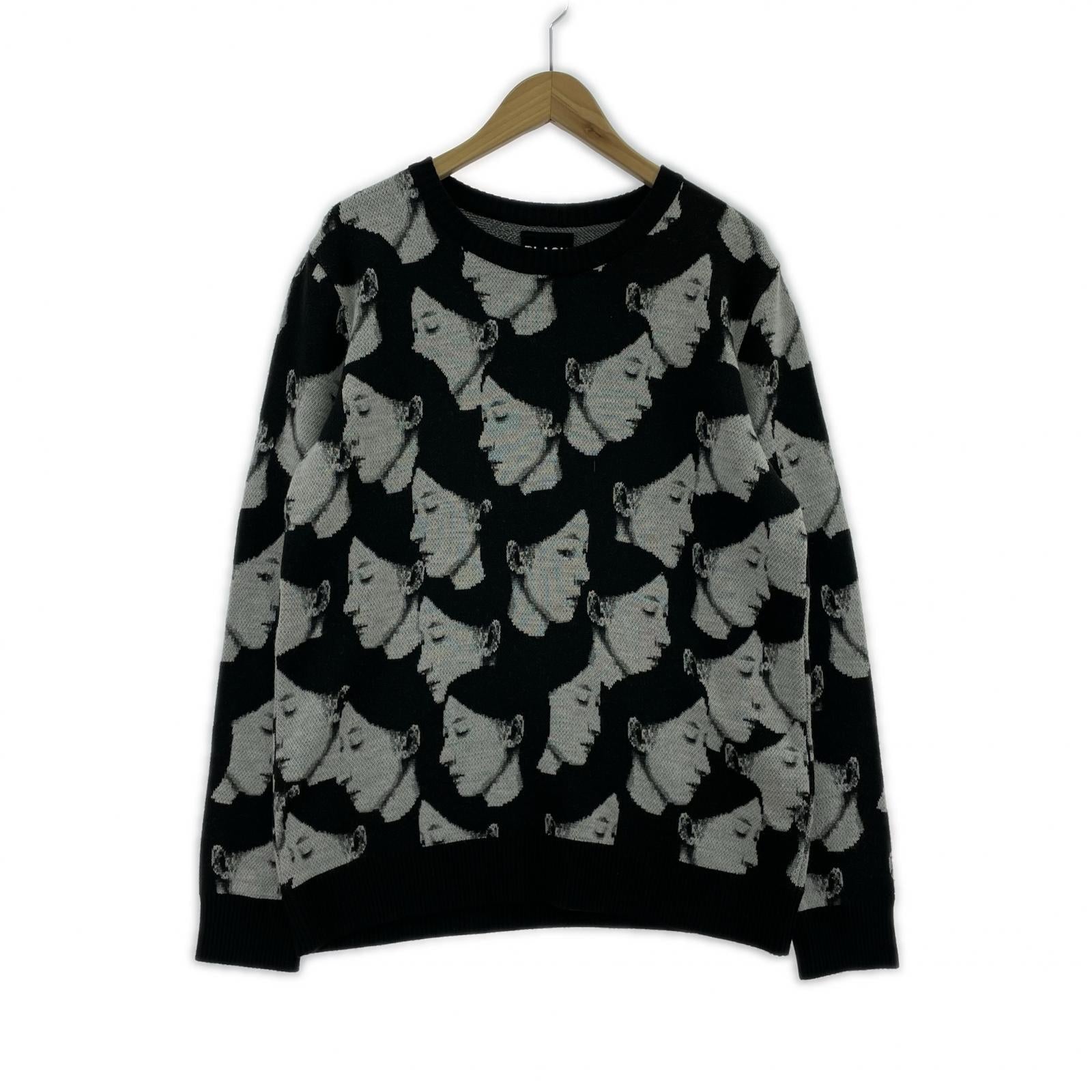 ニット black scandal 19AW 内田すずめインターシャメッセージニット 3 3 ブラック