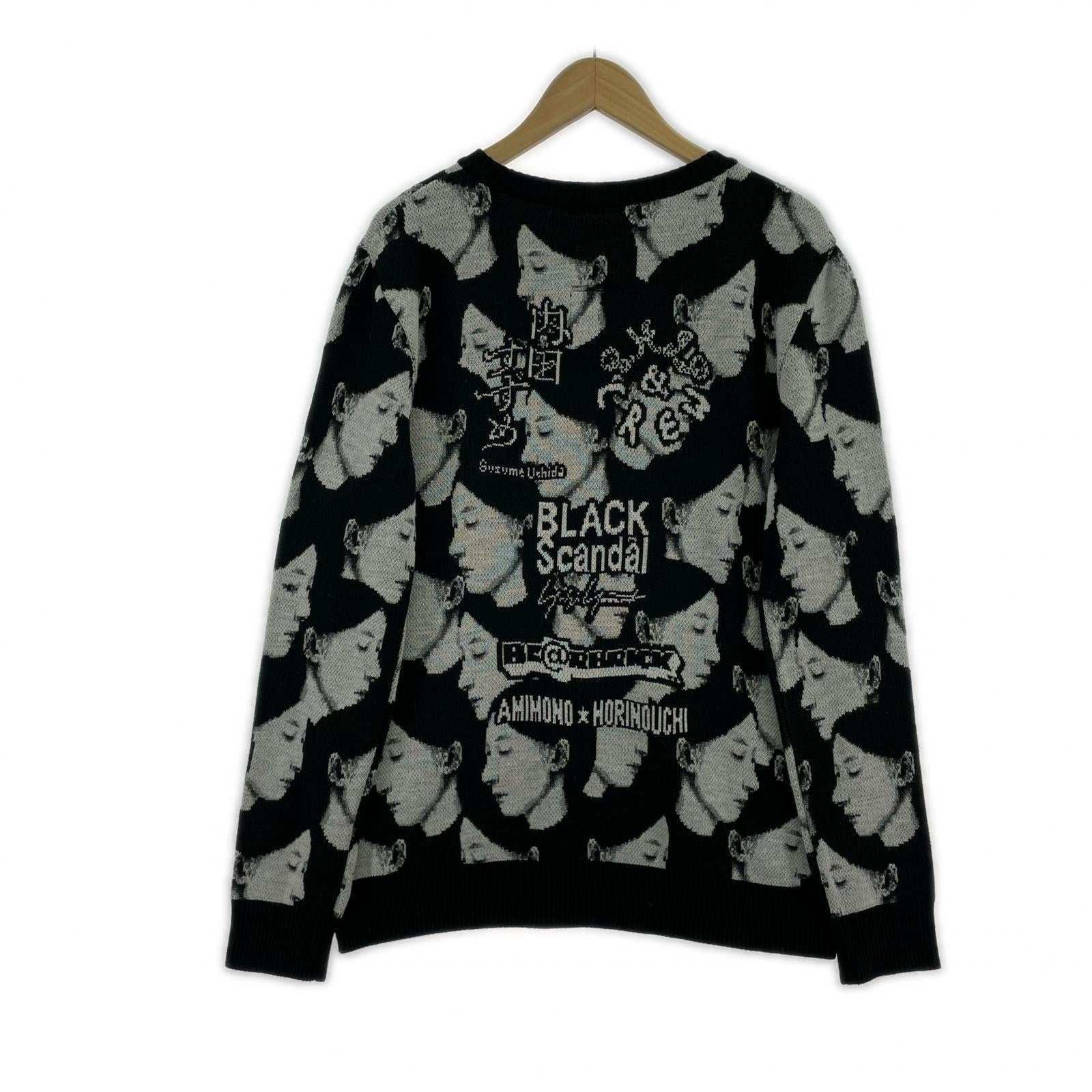 ニット black scandal 19AW 内田すずめインターシャメッセージニット 3 3 ブラック