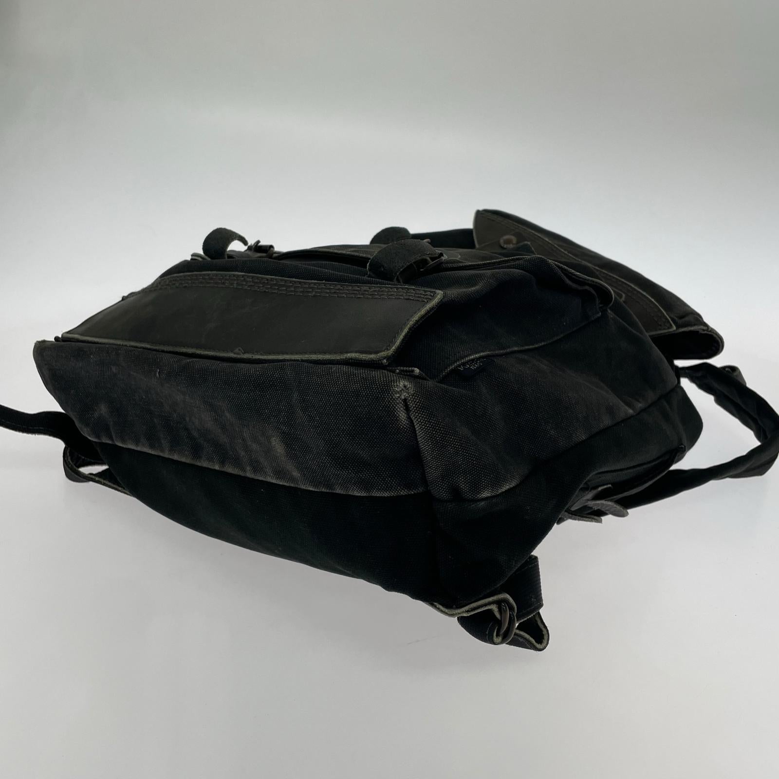 リュック・デイパック PORTER RIGBY コットンキャンバス×レザー バックパック ブラック ブラック