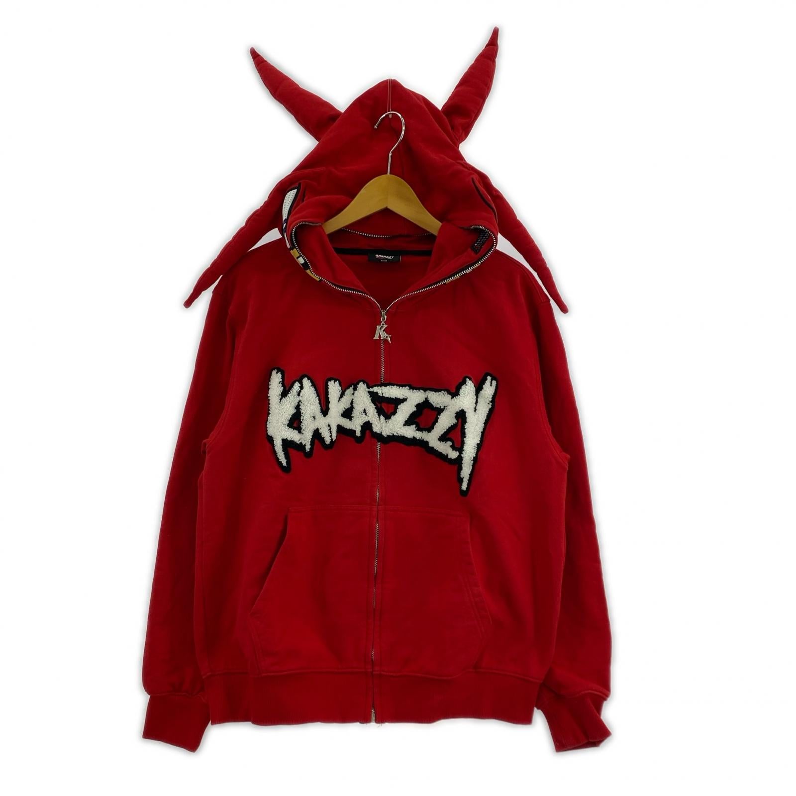 パーカー KAKAZZY ナックルズ フルジップパーカー レッド(S) S