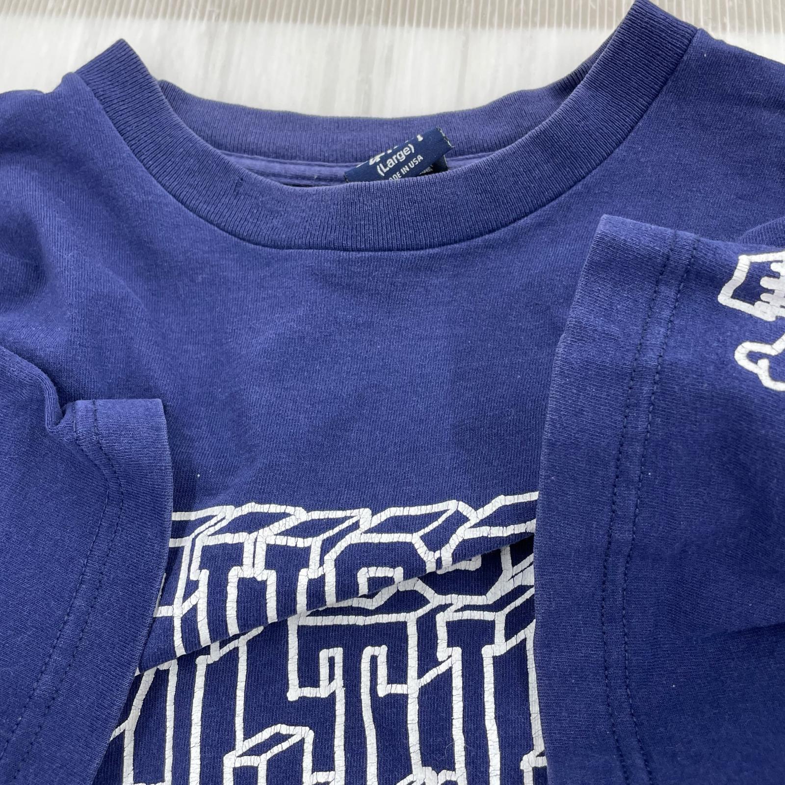 半袖Tシャツ 90s 紺タグ フロントプリント ネイビー(L) L ネイビー