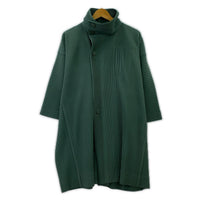 ジャケット ISSEY MIYAKE HOMME PLISSE 18AW スタンドカラー イカデザイン プリーツコート 1 グリーン