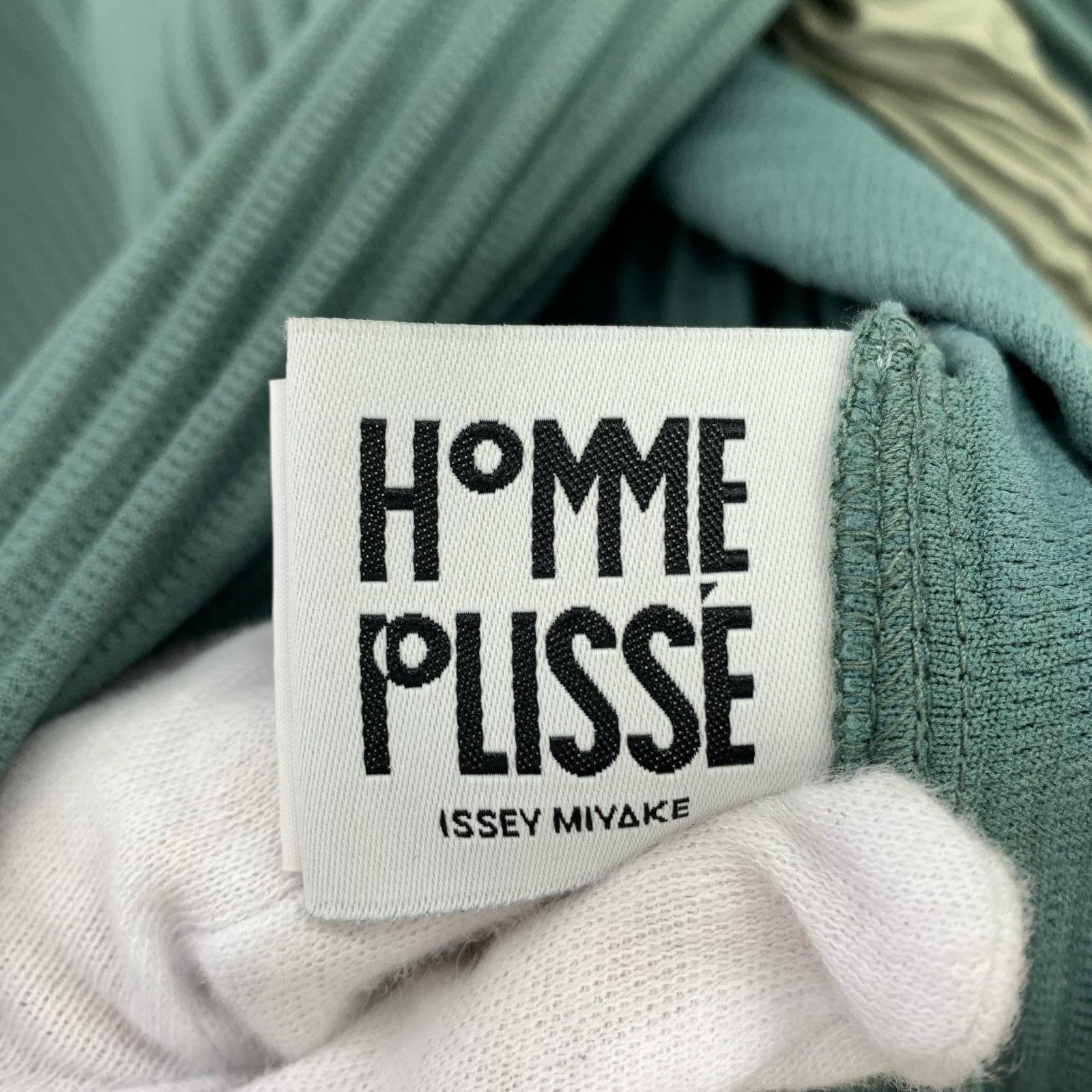 ジャケット ISSEY MIYAKE HOMME PLISSE 18AW スタンドカラー イカデザイン プリーツコート 1 グリーン