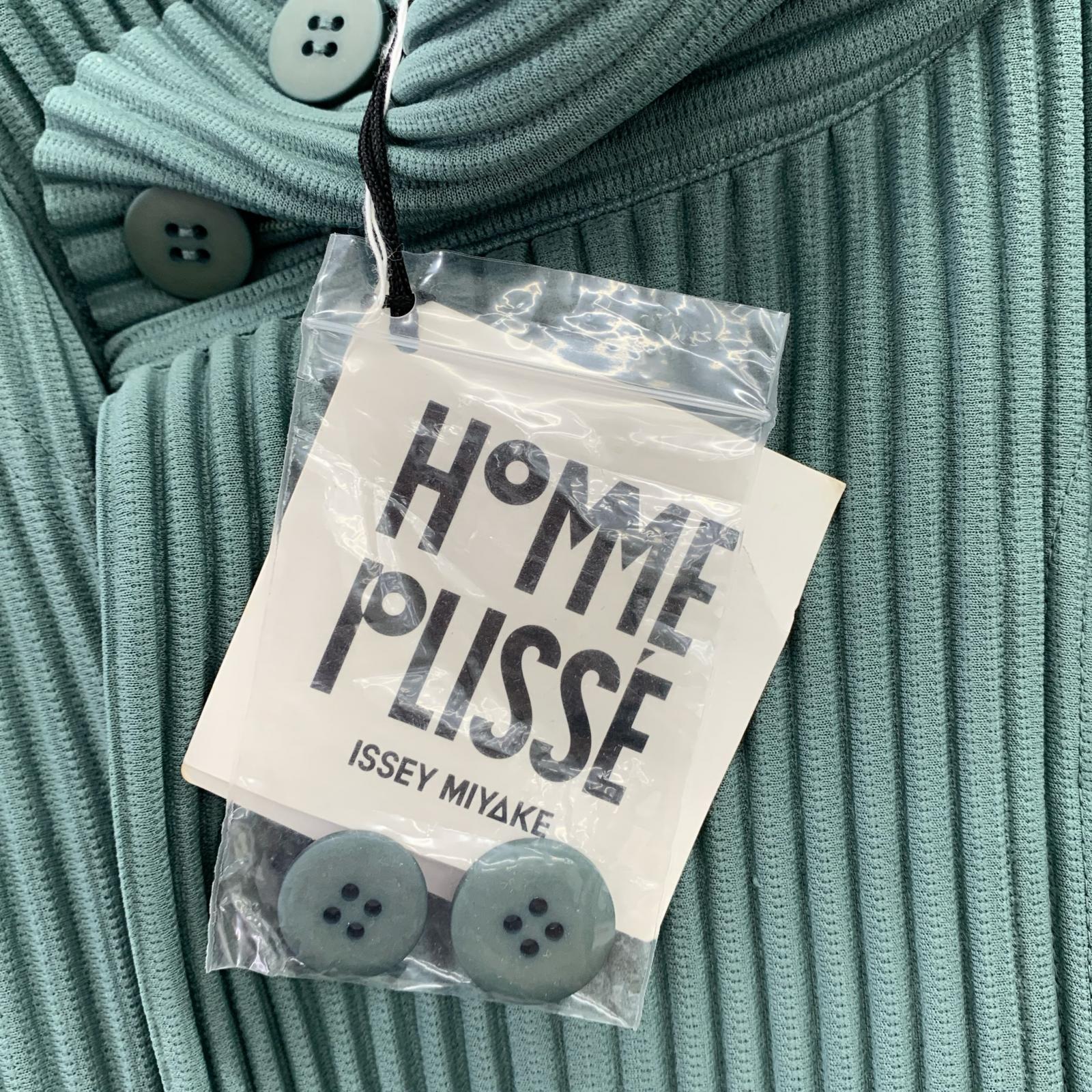 ジャケット ISSEY MIYAKE HOMME PLISSE 18AW スタンドカラー イカデザイン プリーツコート 1 グリーン