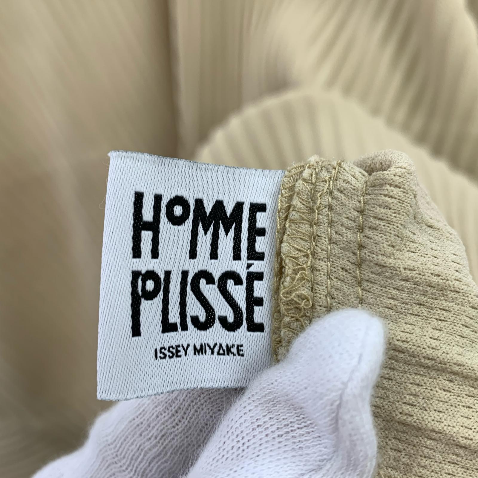 長袖Tシャツ ISSEY MIYAKE HOMME PLISSE 19AW ドルマンスリーブ Vネックプリーツカットソー 2 ベージュ