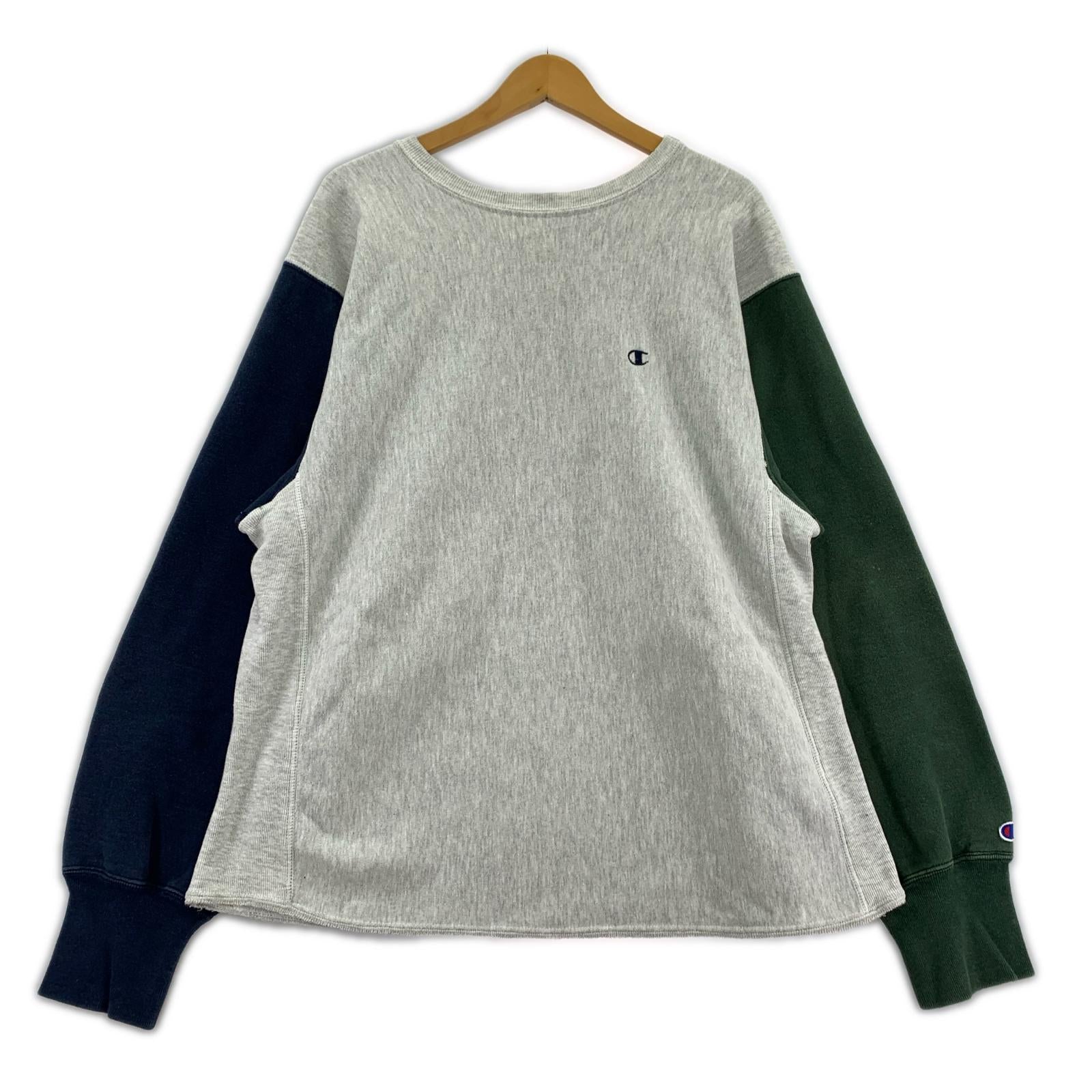 スウェット REVERSE WEAVE USA製 クレイジーパターン 刺繍タグ XXL グレー