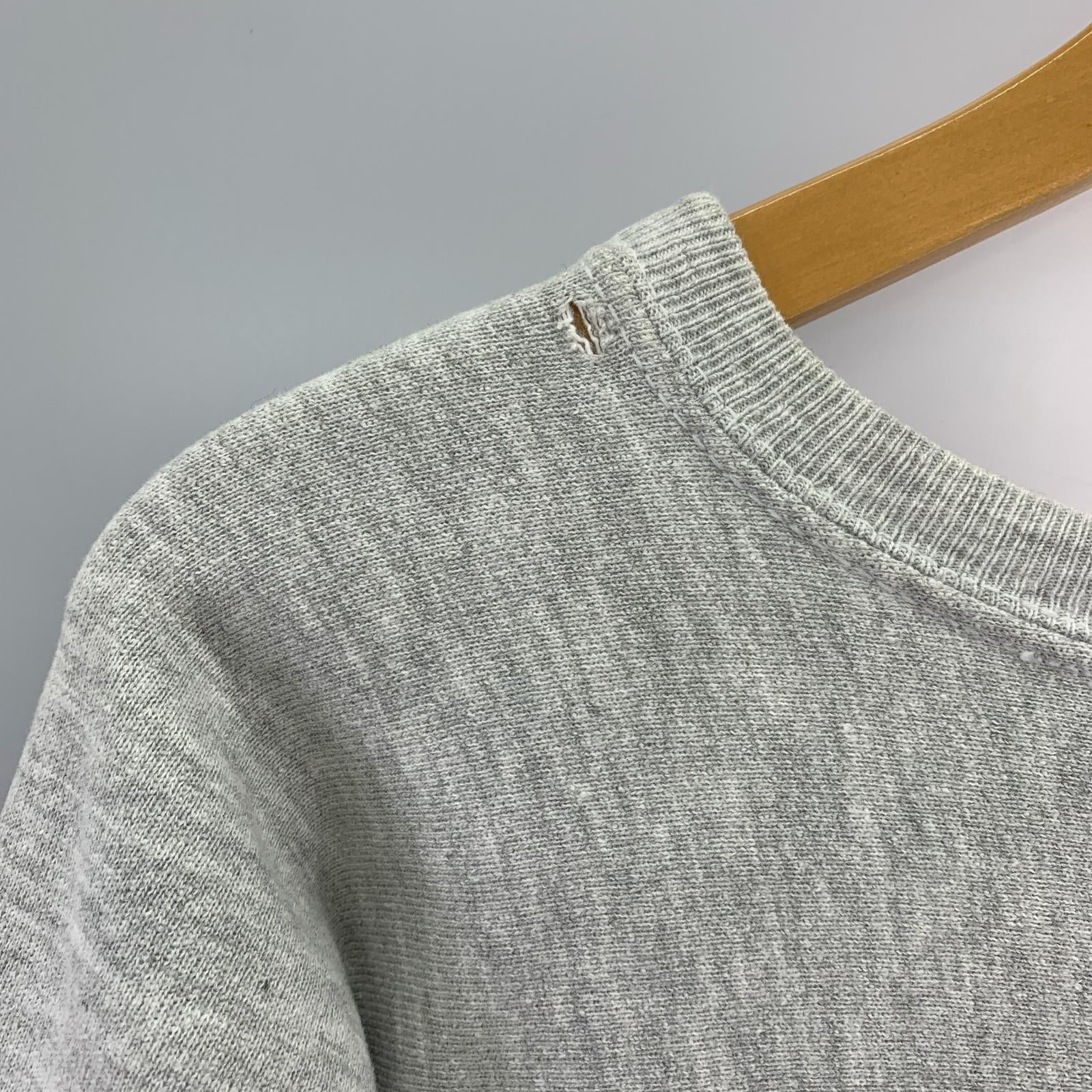 スウェット REVERSE WEAVE USA製 クレイジーパターン 刺繍タグ XXL グレー