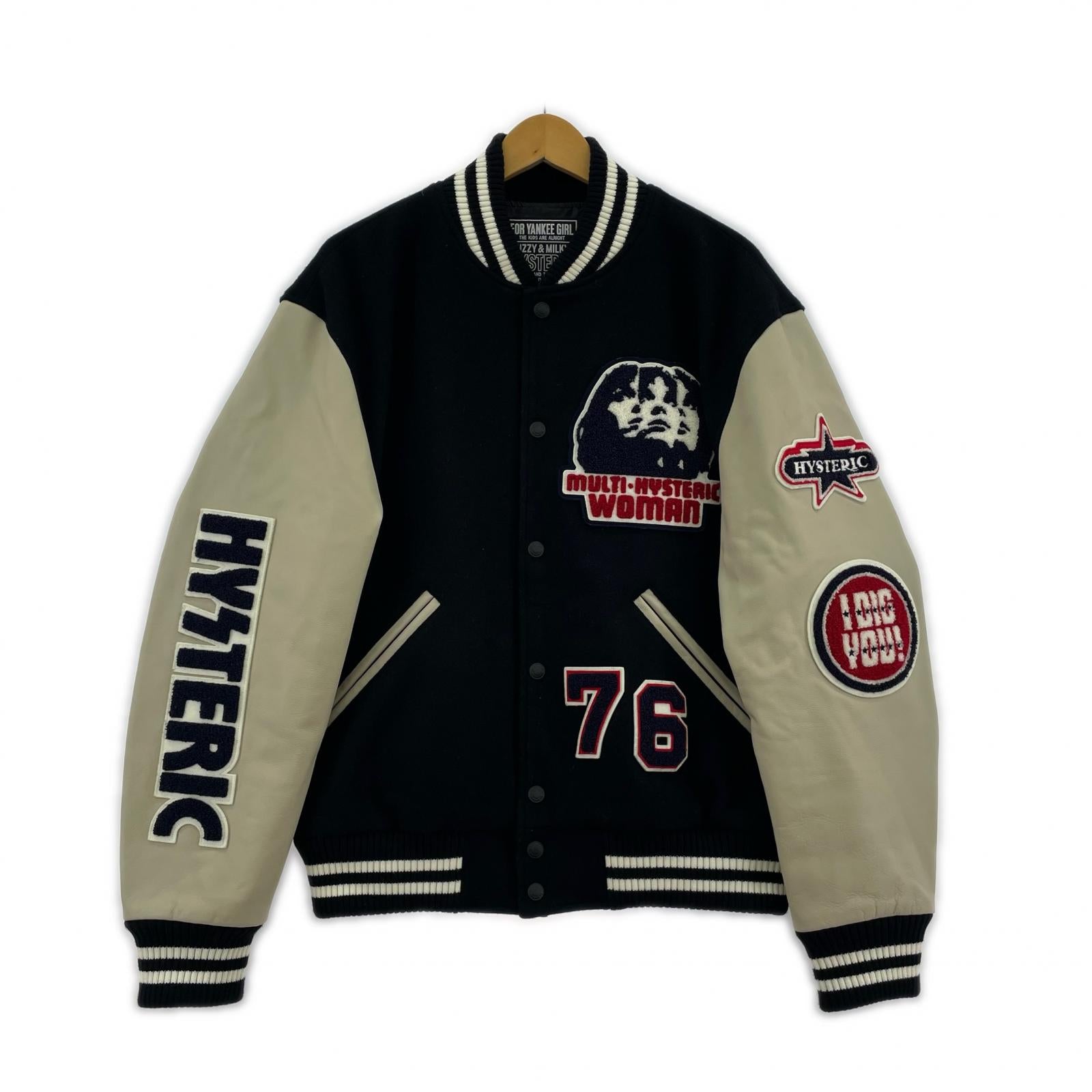 ブルゾン 02253AB04 SPEAK NO EVIL ワッペン スタジャン M M ブラック