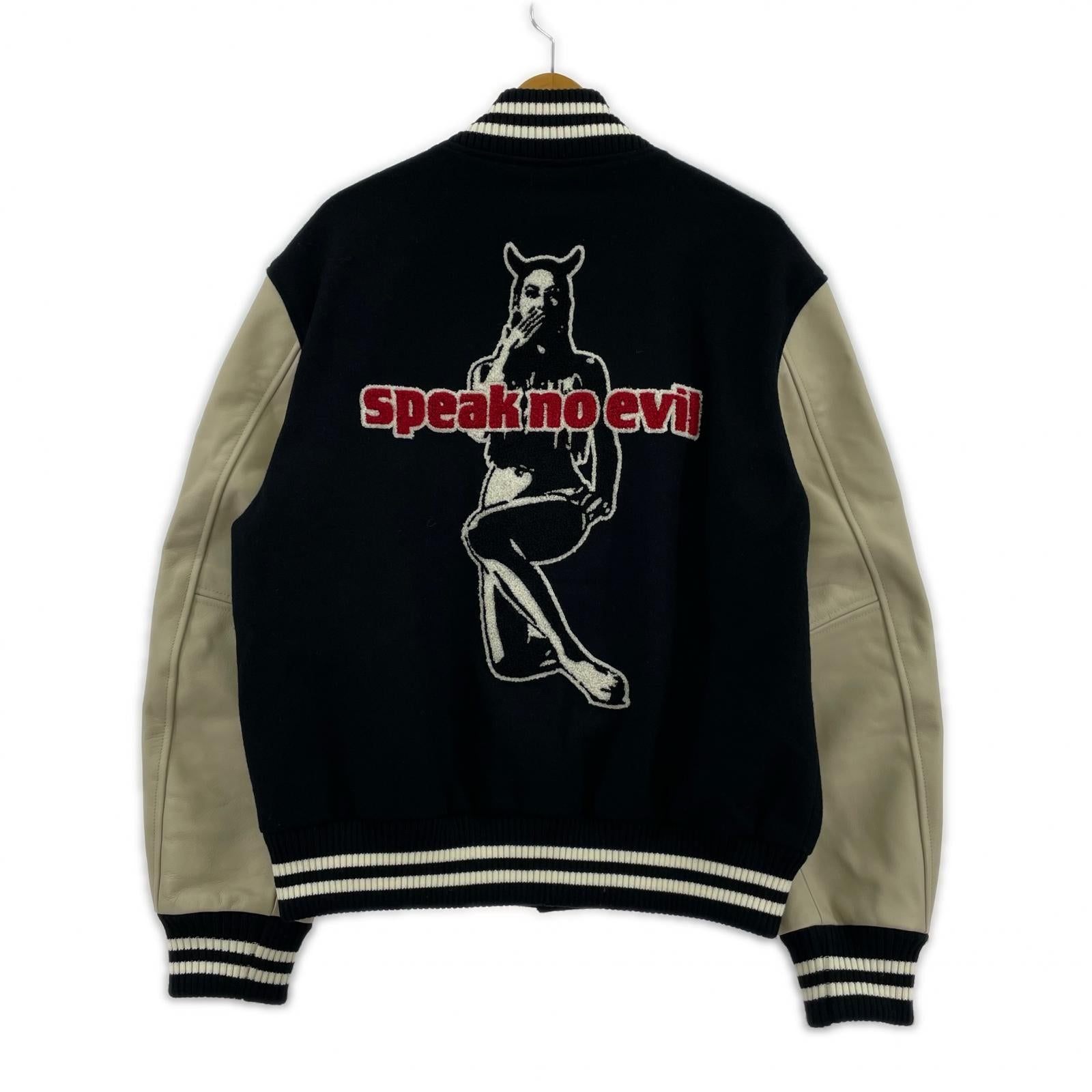 ブルゾン 02253AB04 SPEAK NO EVIL ワッペン スタジャン M M ブラック
