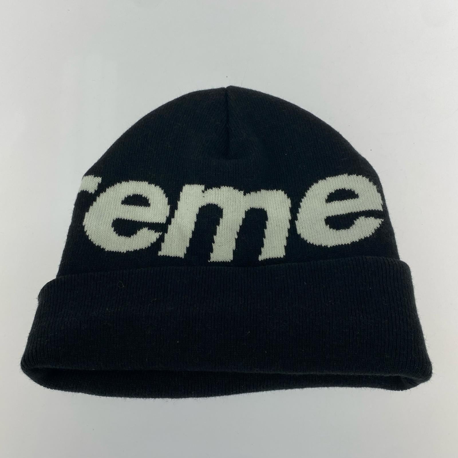 ニットキャップ Big Logo Beanie 黒 ブラック