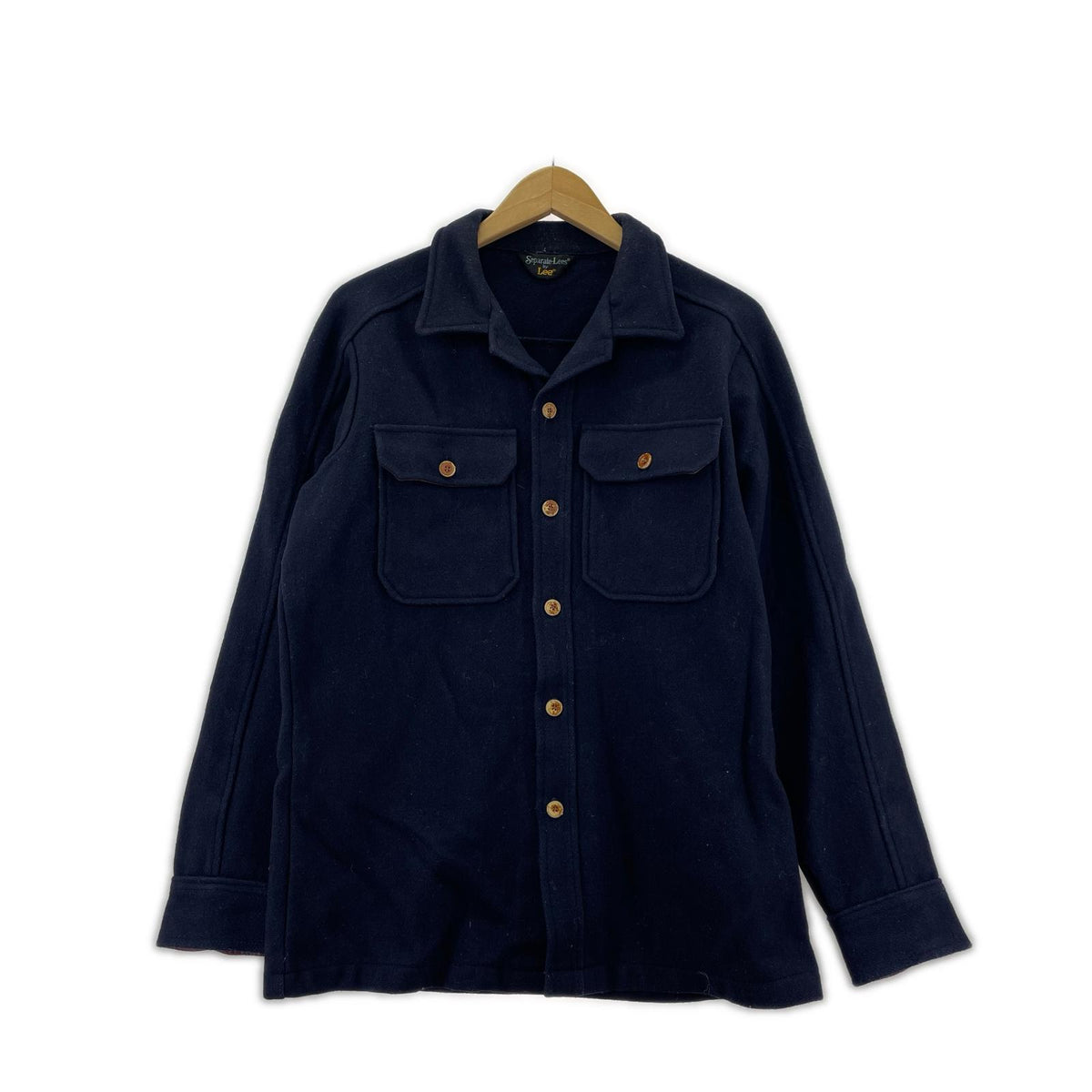 長袖シャツ 70s Lee ウールシャツ NVY ネイビー