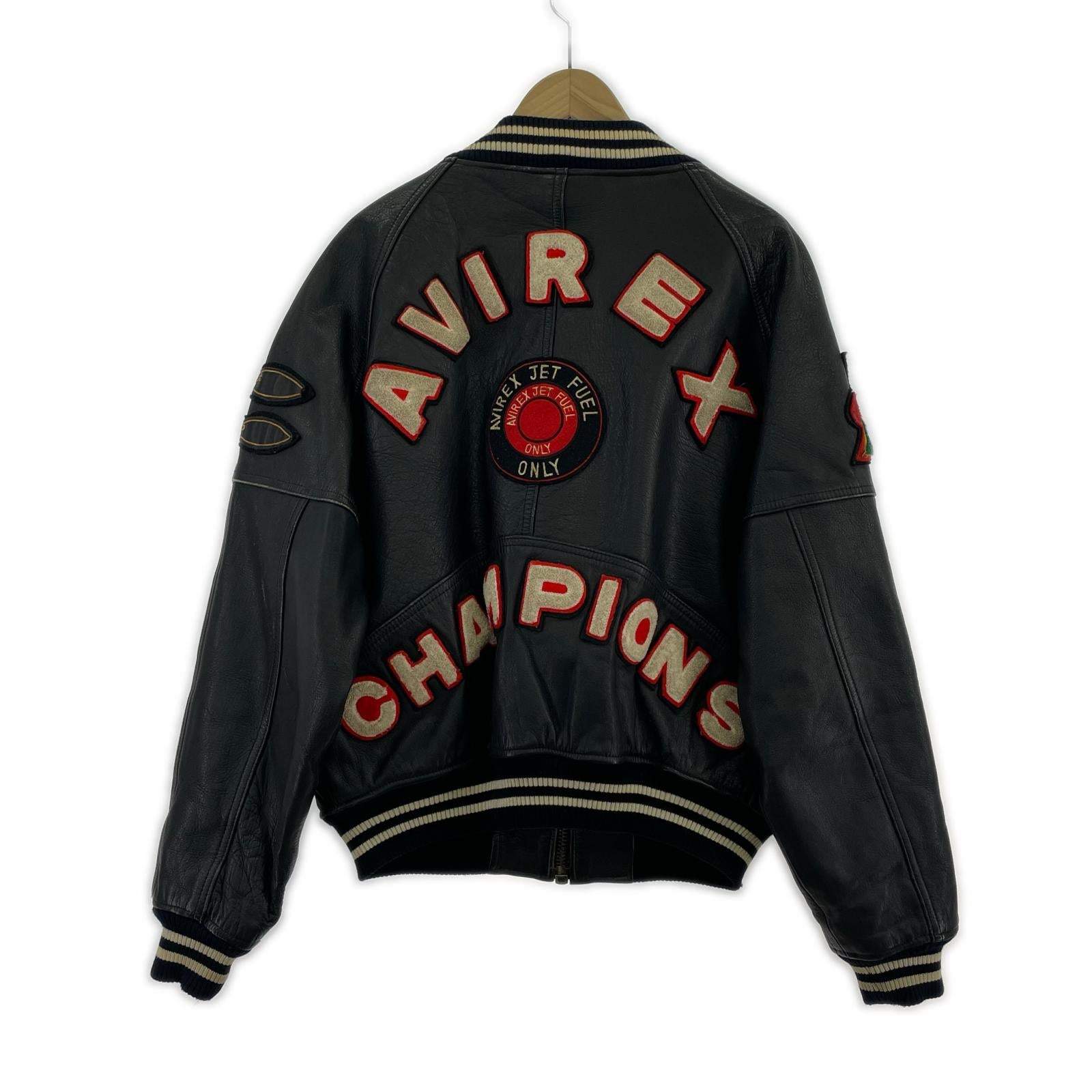 レザージャケット VARSITY JACKET BLK M ブラック