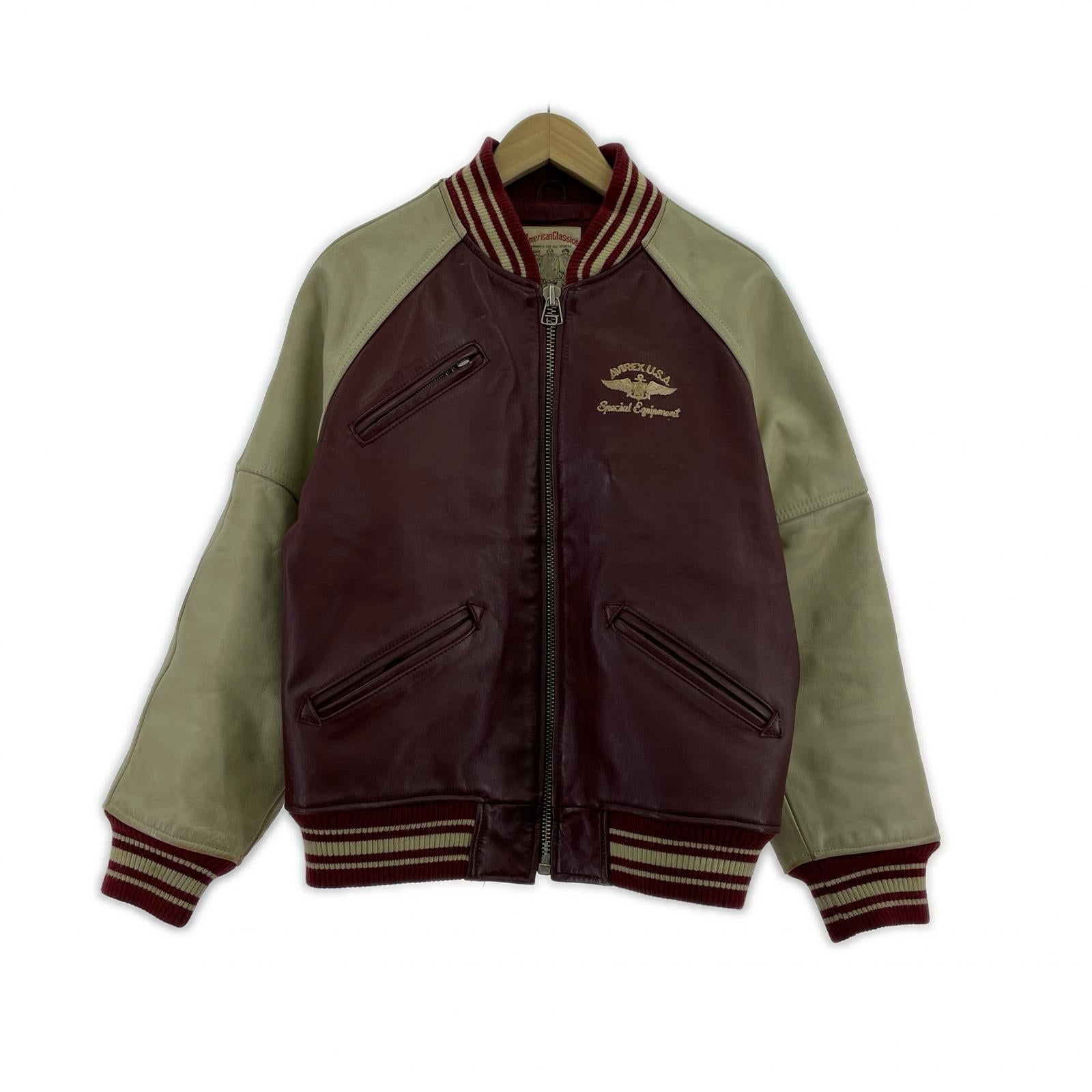 レザージャケット VARSITY JACKET RED