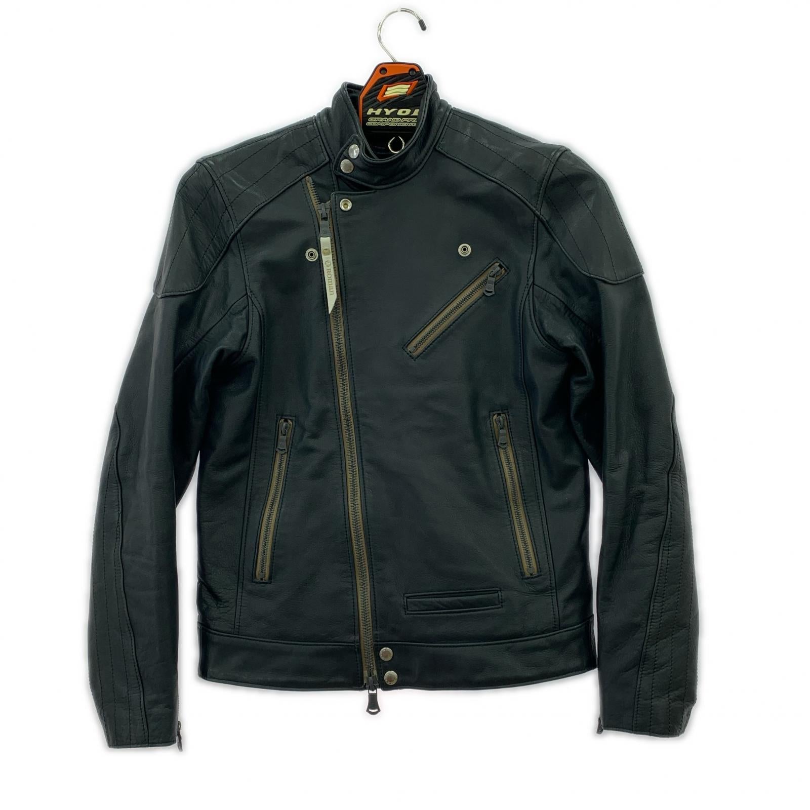 レザージャケット HYOD Roman Black 牛革ライダース (L) L ブラック