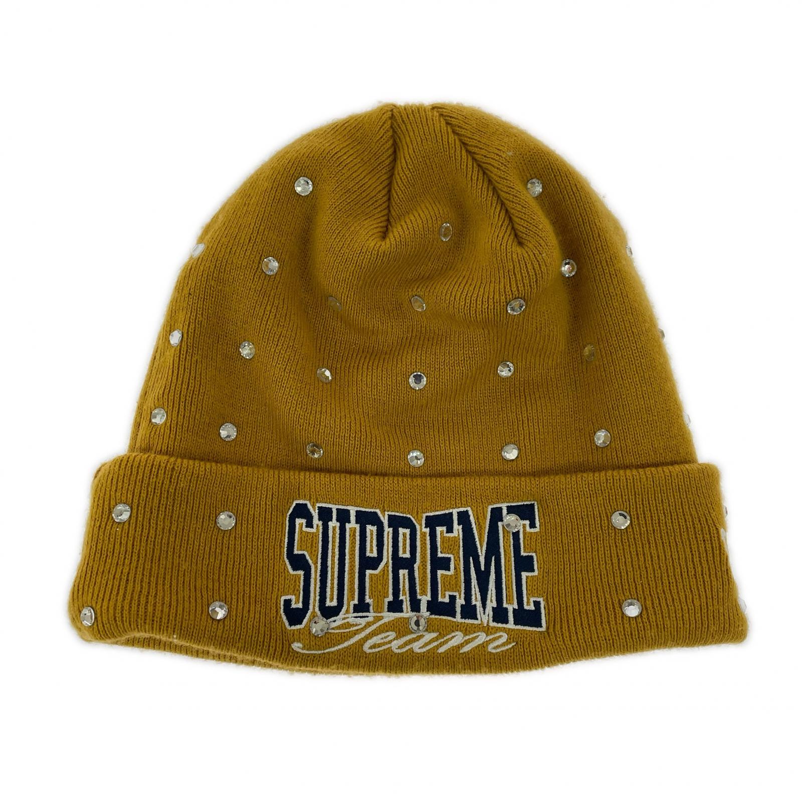 ニットキャップ ×NEW ERA Rhinestone Beanie イエロー