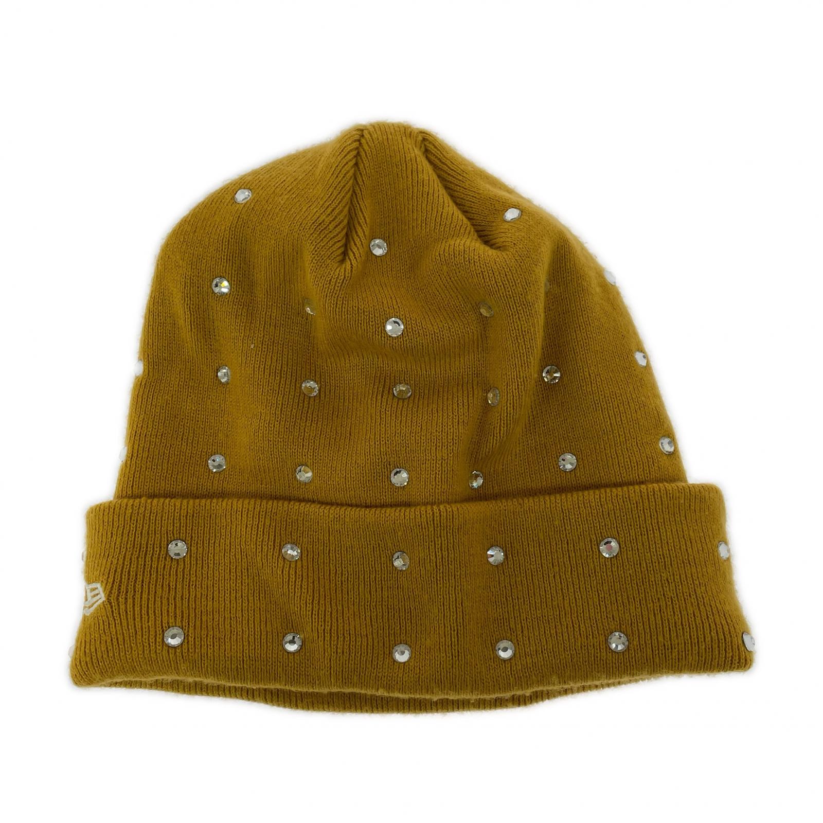 ニットキャップ ×NEW ERA Rhinestone Beanie イエロー