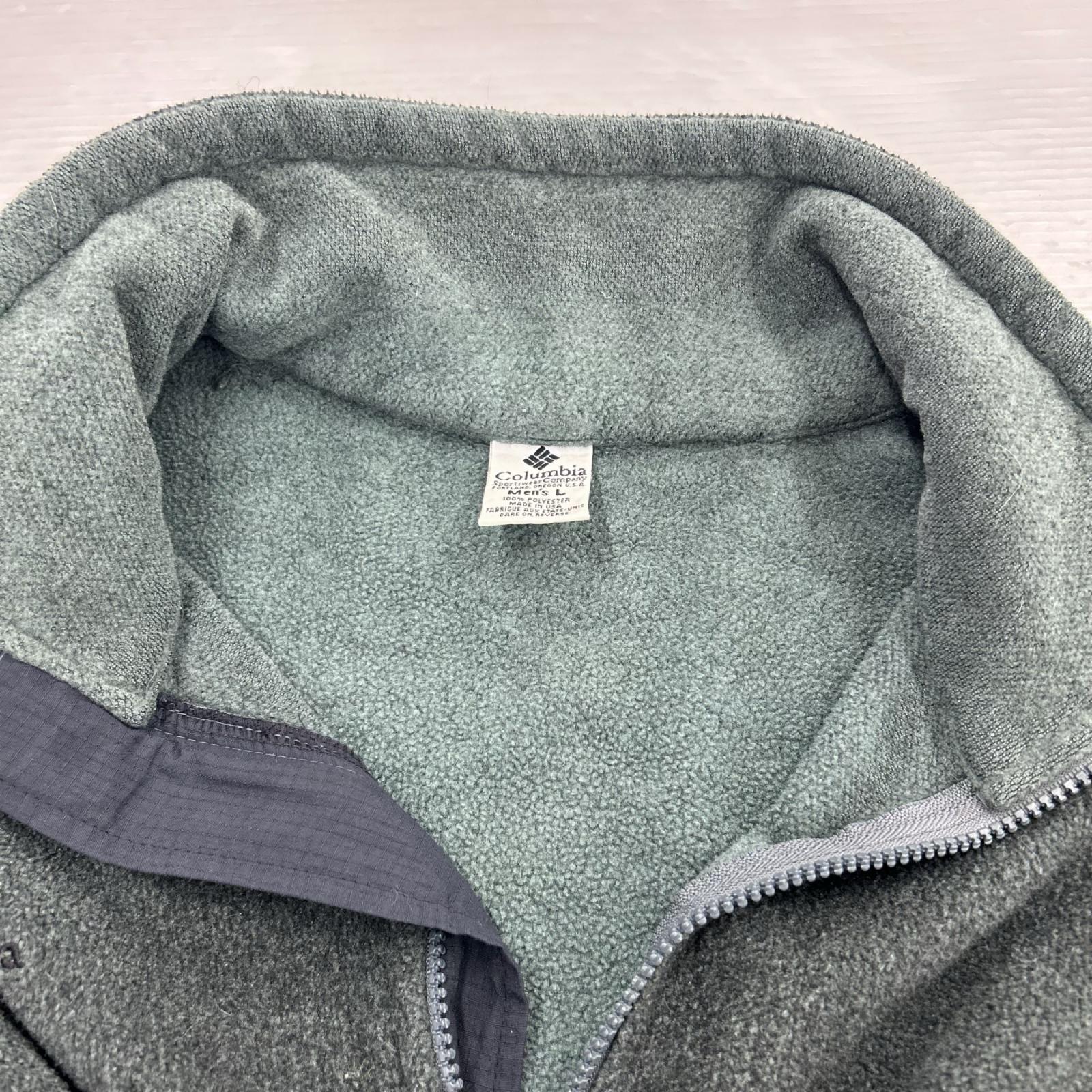 ジャケット 90s USA製 フリースジャケット GRY L L グレー