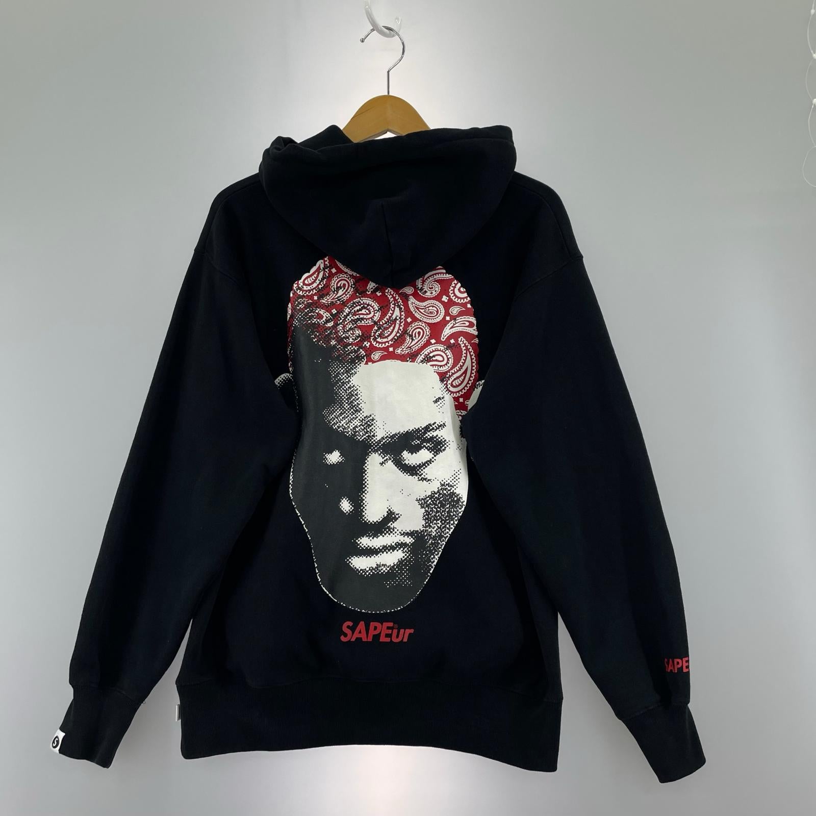 パーカー BANDANA ROD MAN HEAD HOODIE BLACK M ブラック