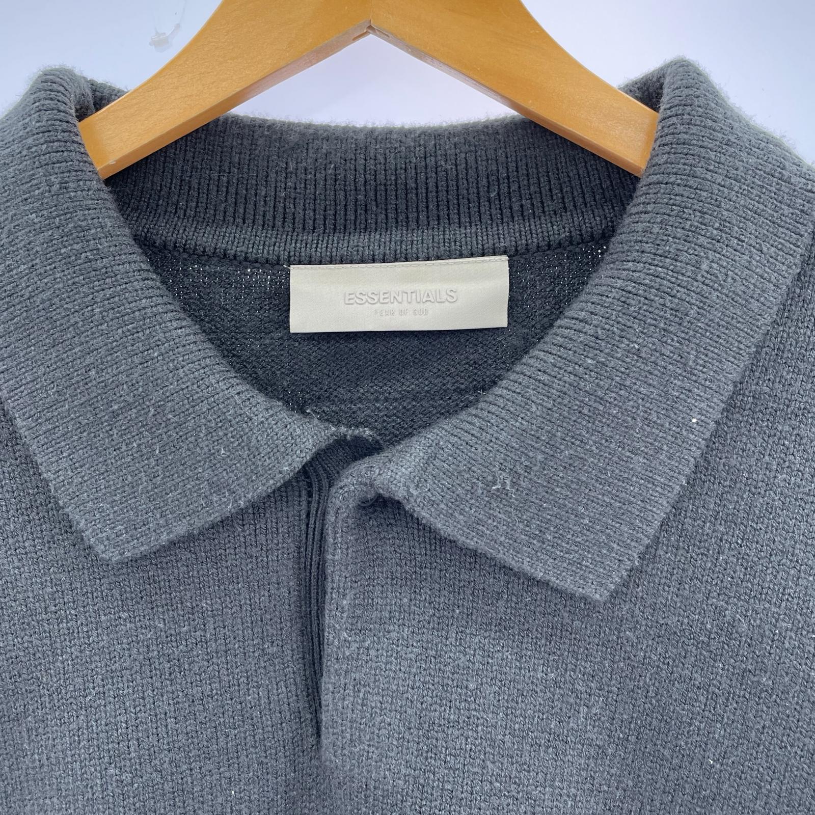 ニット ESSENTIALS FEAR OF GOD 1977 Knit Polo グレー (XL) ブラック
