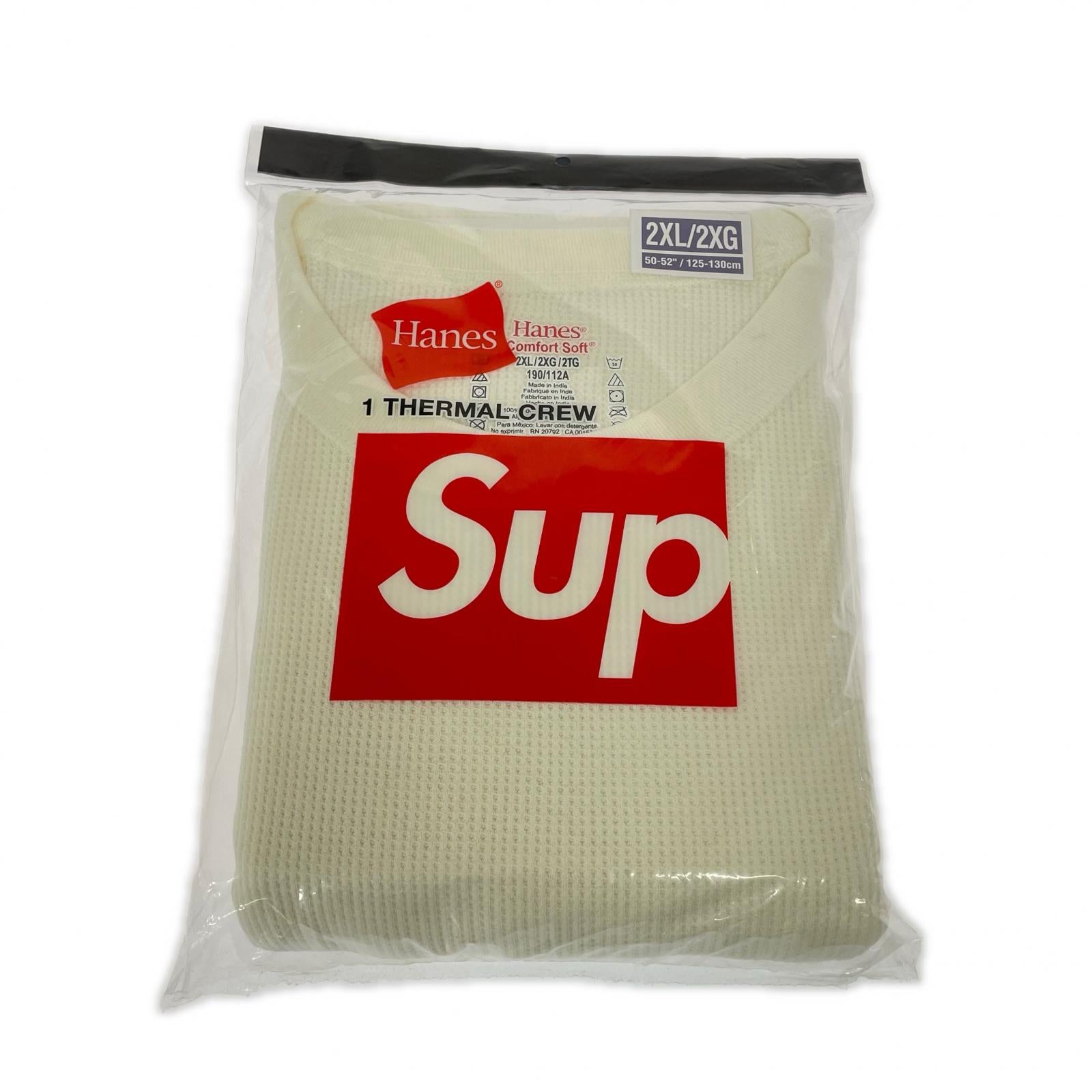 長袖Tシャツ Supreme Hanes Thermal Crew Natural 無地サーマル 2XL 白 ホワイト