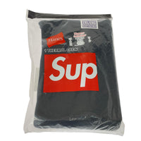 長袖Tシャツ Supreme Hanes Thermal Crew Black 無地サーマル 2XL 黒 ブラック