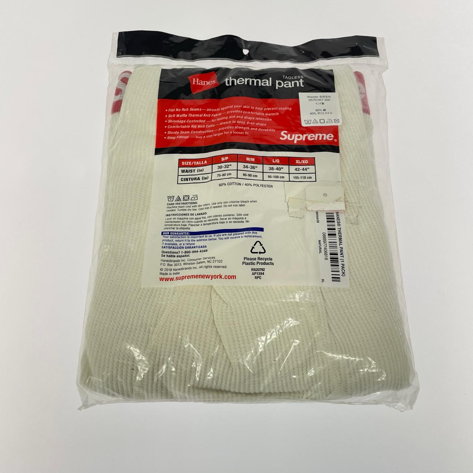 パンツ Supreme Hanes Thermal Pant サーマルパンツ XL ナチュラル