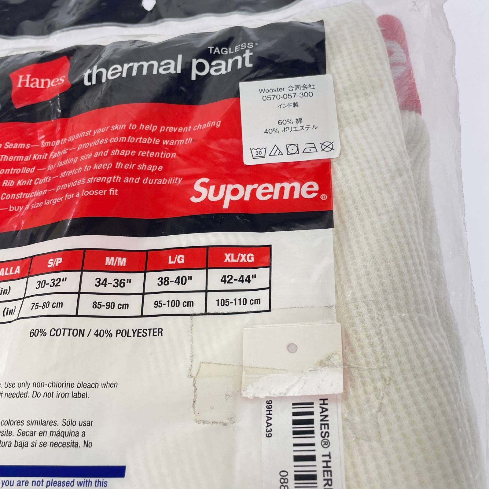 パンツ Supreme Hanes Thermal Pant サーマルパンツ XL ナチュラル