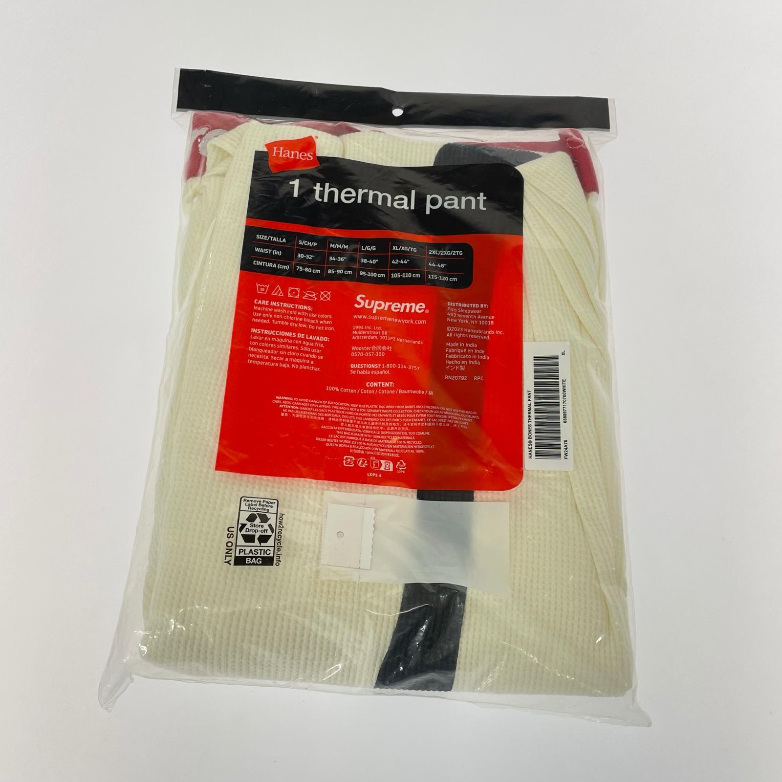 パンツ Supreme Hanes Bones Thermal Pant サーマルパンツ XL 白 ホワイト