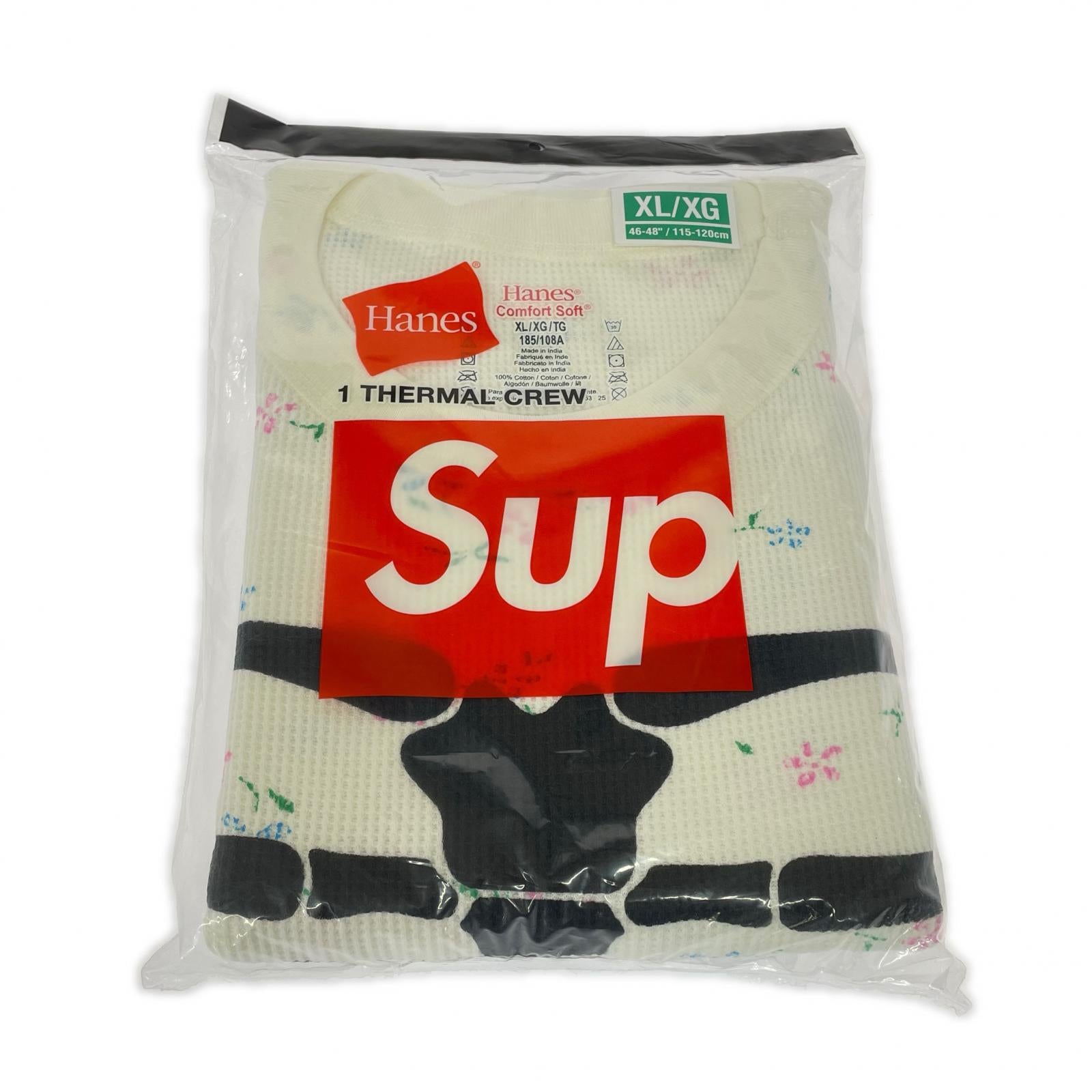 長袖Tシャツ Supreme Hanes Bones Thermal Crew Floral XL ナチュラル