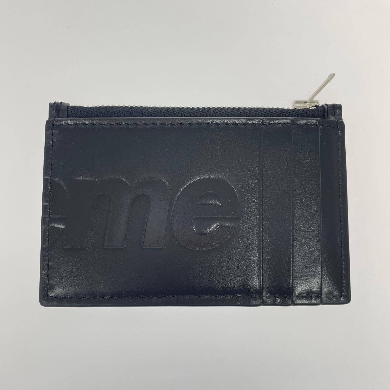 コインケース Supreme 25AW Leather Zip Card Holder レザーカードホルダー 黒 ブラック