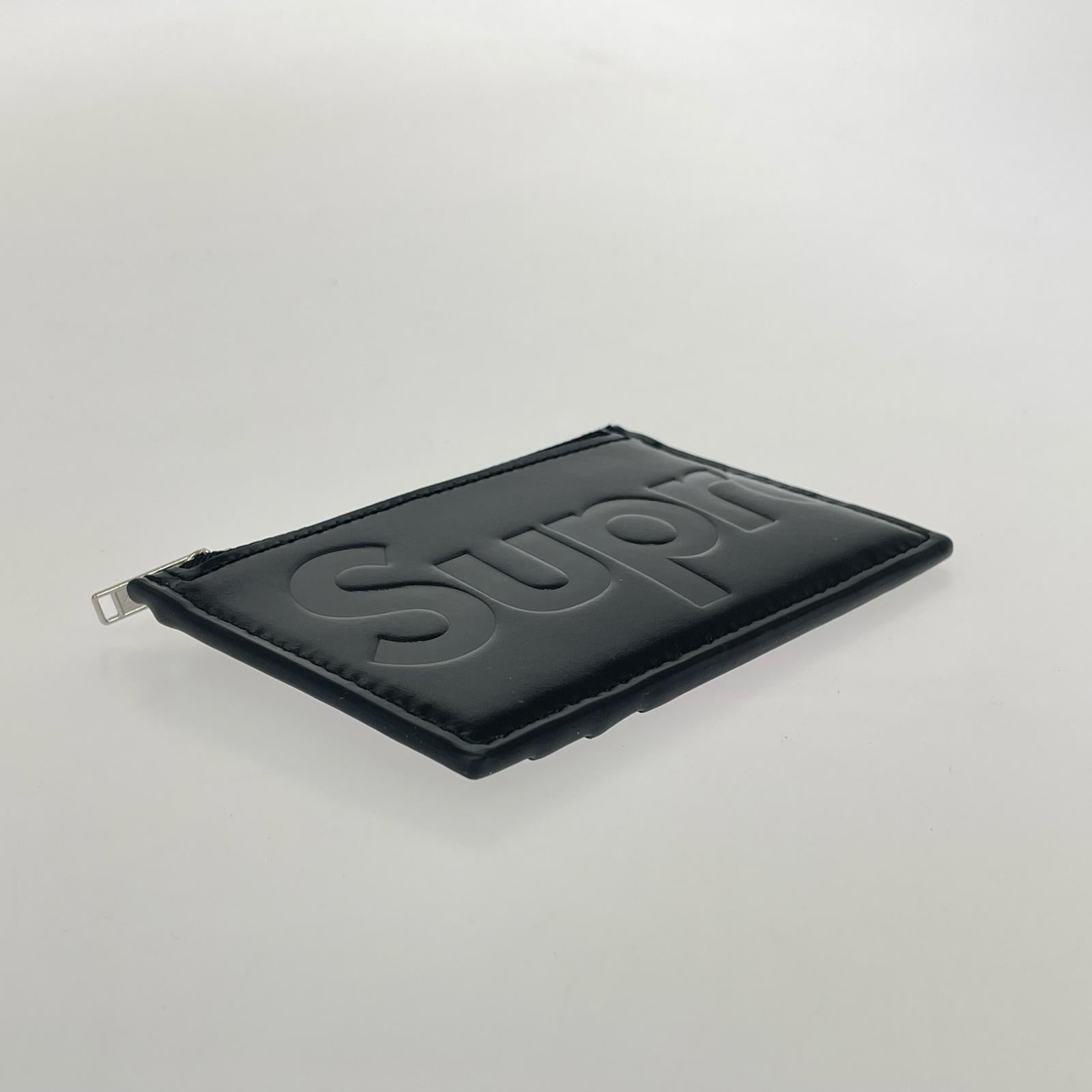 コインケース Supreme 25AW Leather Zip Card Holder レザーカードホルダー 黒 ブラック