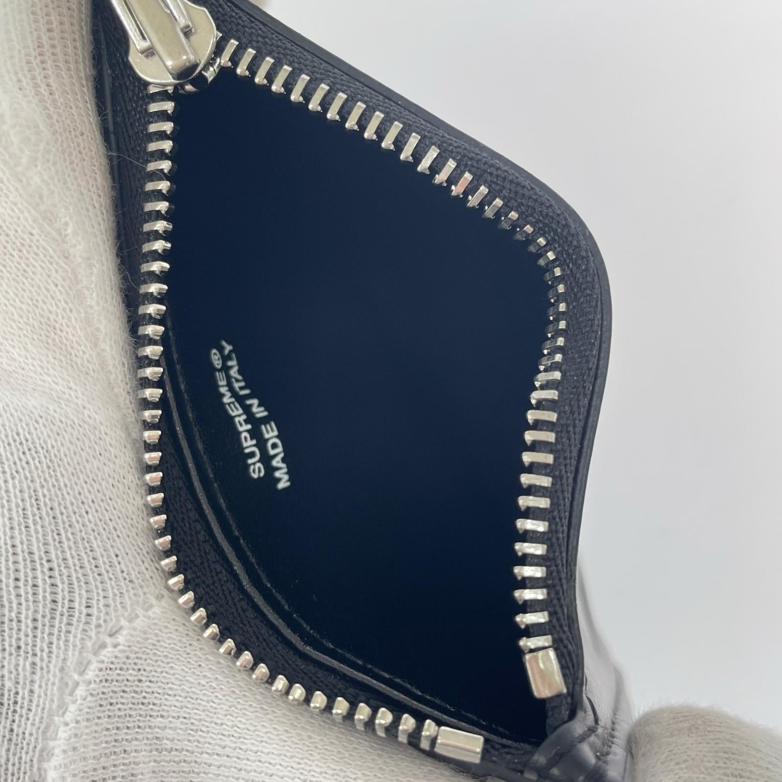 コインケース Supreme 25AW Leather Zip Card Holder レザーカードホルダー 黒 ブラック